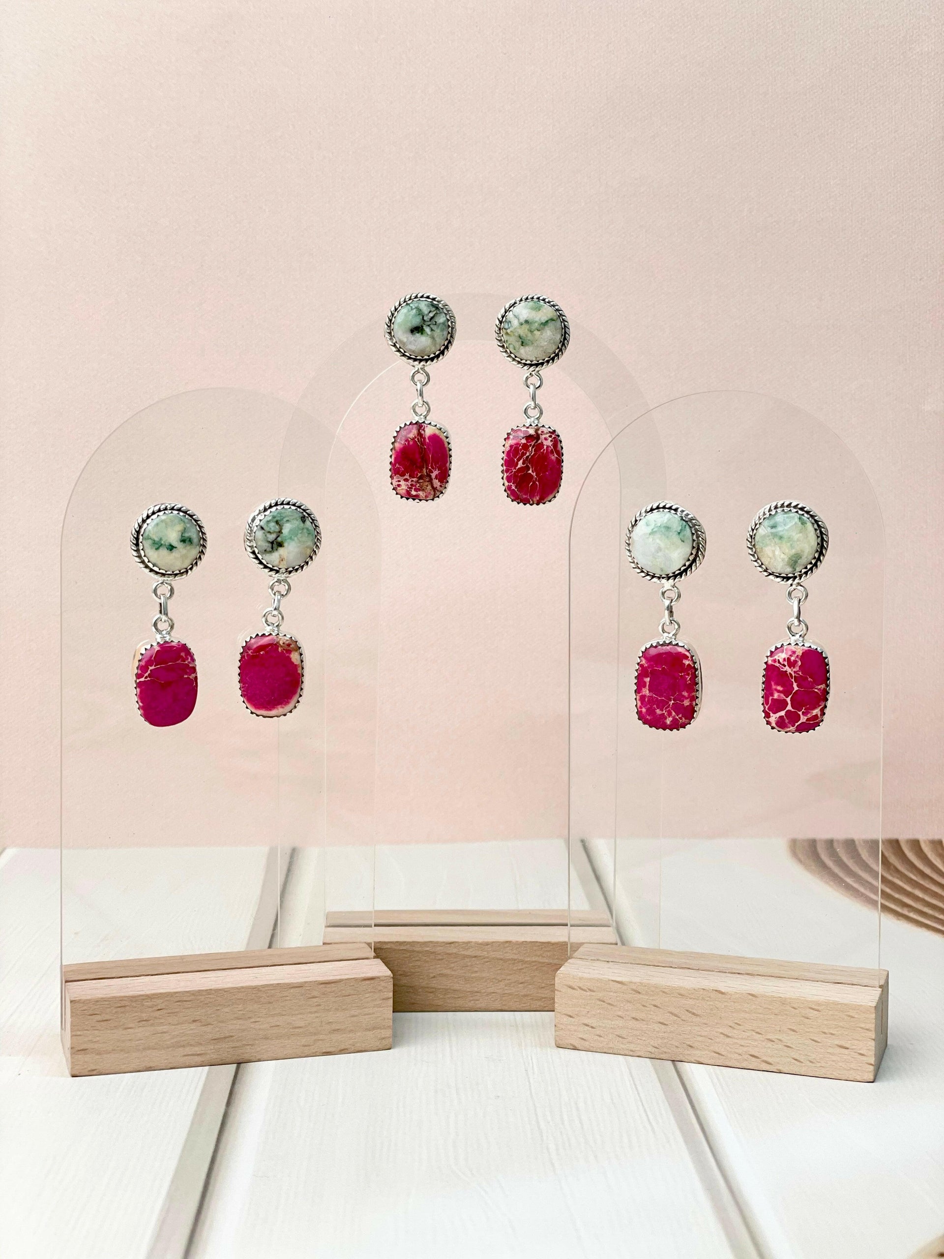 One of a Kind Desert Jasper Slab Earrings-Earrings-Krush Kandy, Women's Online Fashion Boutique Located in Phoenix, Arizona (Scottsdale Area)