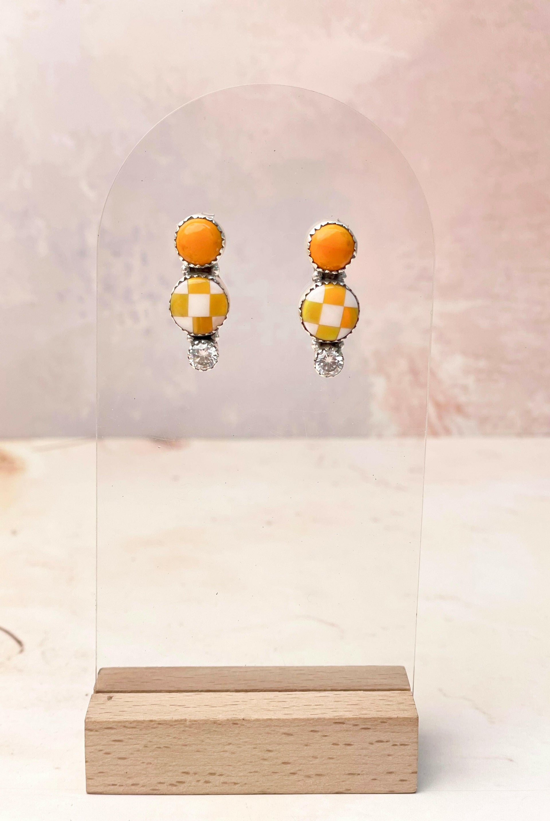 Tangerine Crystal Martini Rosarita Studs-Earrings-Krush Kandy, Women's Online Fashion Boutique Located in Phoenix, Arizona (Scottsdale Area)
