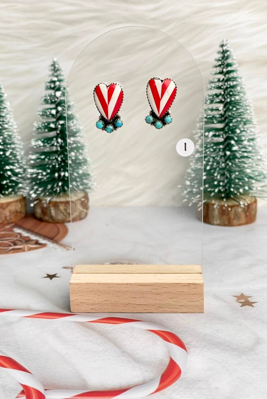 Holly Jolly Red & White Christmas Earrings-Earrings-Krush Kandy, Women's Online Fashion Boutique Located in Phoenix, Arizona (Scottsdale Area)