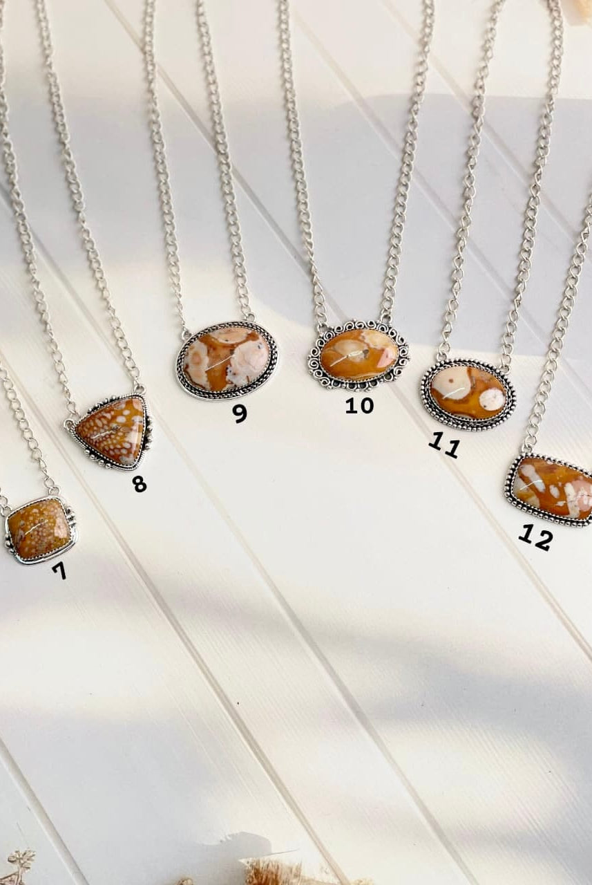 Deer Fawn & Varascite Big Slab Necklaces-Necklaces-Krush Kandy, Women's Online Fashion Boutique Located in Phoenix, Arizona (Scottsdale Area)