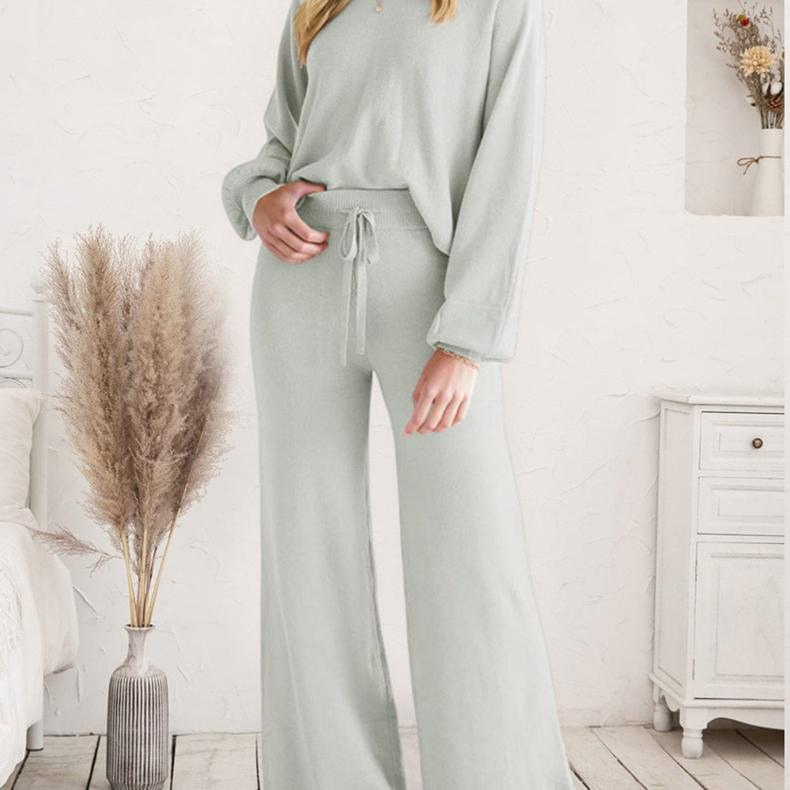 Long Sleeve Lounge Top and Drawstring Pants Set-Krush Kandy, Women's Online Fashion Boutique Located in Phoenix, Arizona (Scottsdale Area)