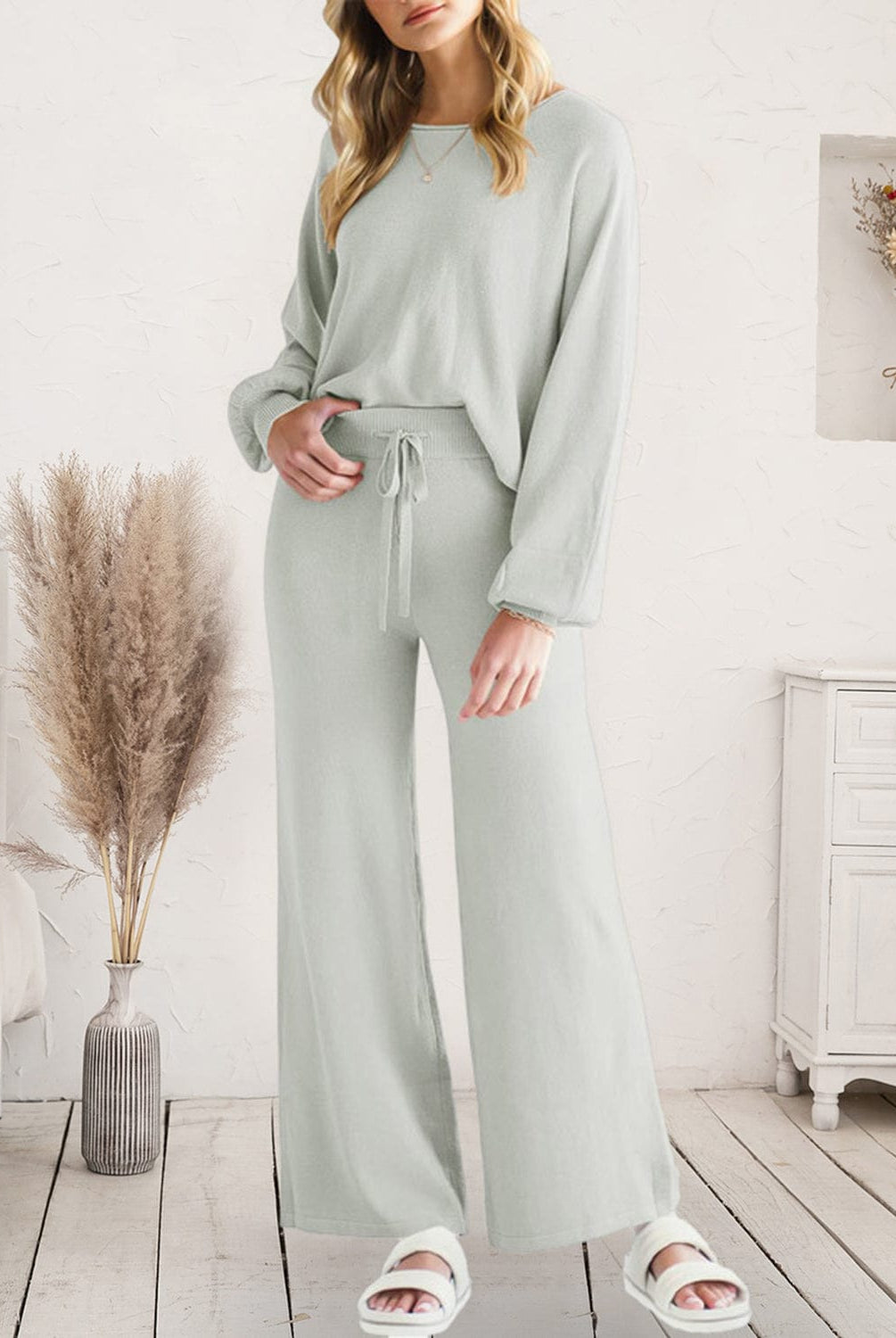 Long Sleeve Lounge Top and Drawstring Pants Set-Krush Kandy, Women's Online Fashion Boutique Located in Phoenix, Arizona (Scottsdale Area)