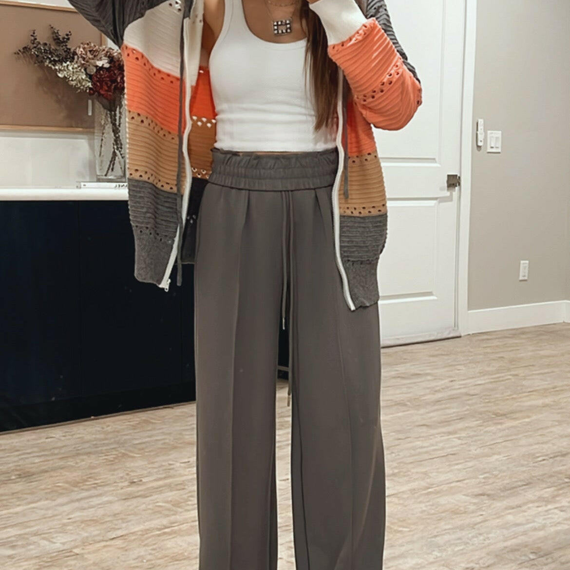 Drawstring Wide Leg Pants with Pockets-Bottoms-Krush Kandy, Women's Online Fashion Boutique Located in Phoenix, Arizona (Scottsdale Area)