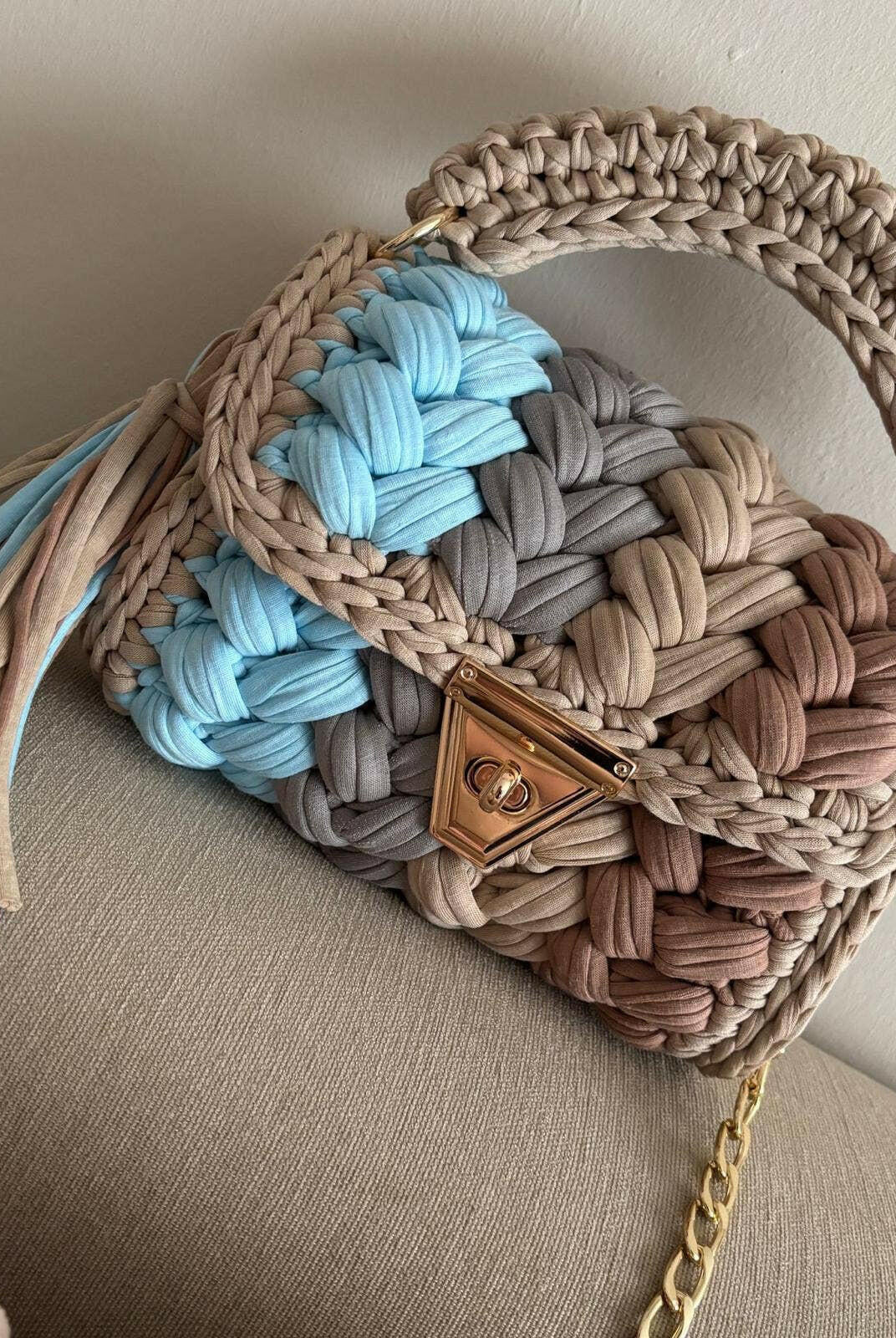 Driftwood Sky Handmade Crochet Purse-handbags-Krush Kandy, Women's Online Fashion Boutique Located in Phoenix, Arizona (Scottsdale Area)