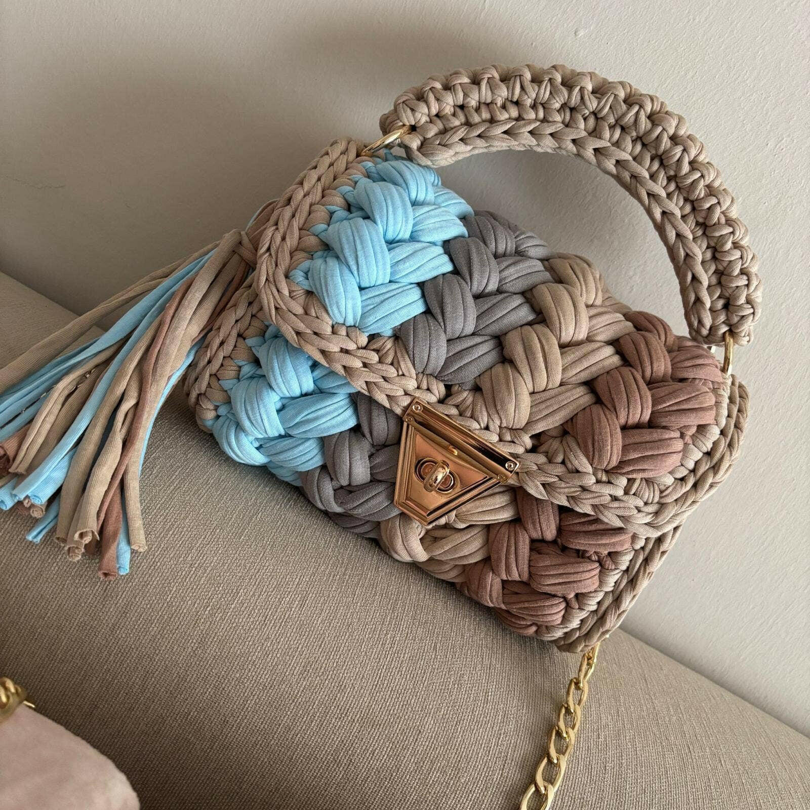 Driftwood Sky Handmade Crochet Purse-handbags-Krush Kandy, Women's Online Fashion Boutique Located in Phoenix, Arizona (Scottsdale Area)