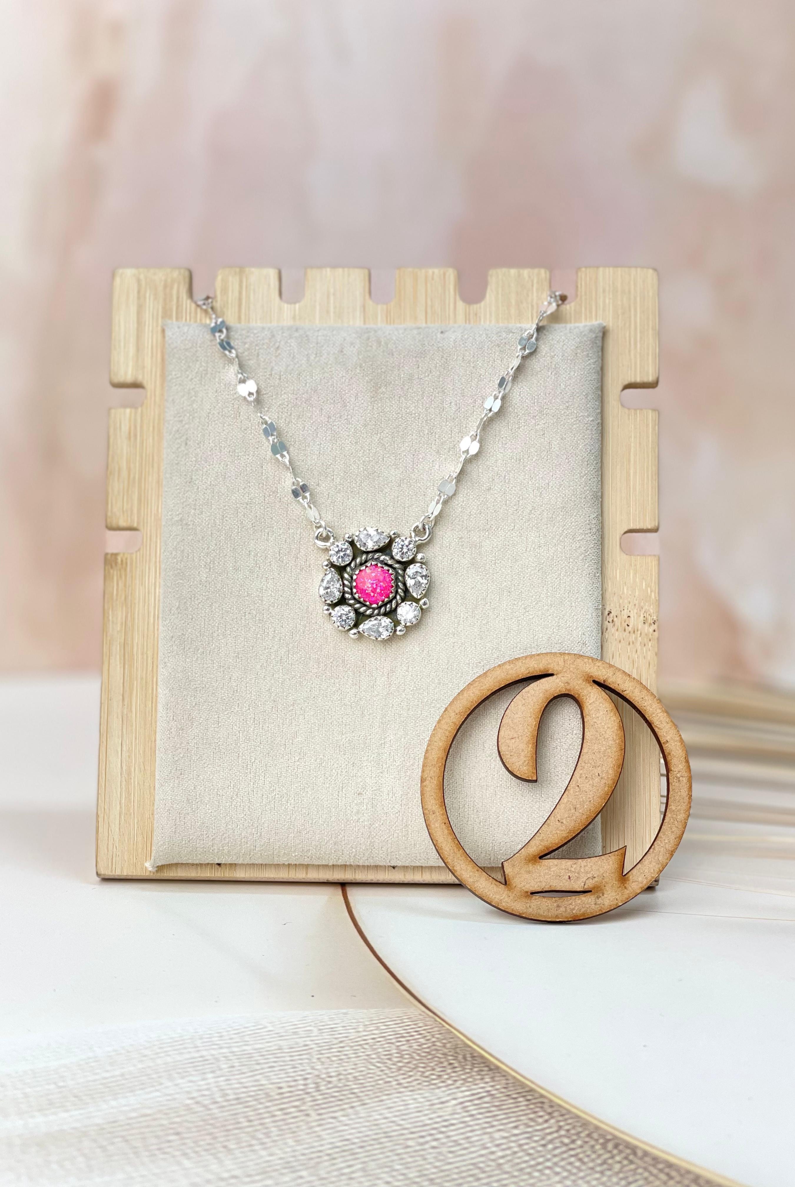 Crystals and Opal Necklace sno 44-Necklaces-Krush Kandy, Women's Online Fashion Boutique Located in Phoenix, Arizona (Scottsdale Area)