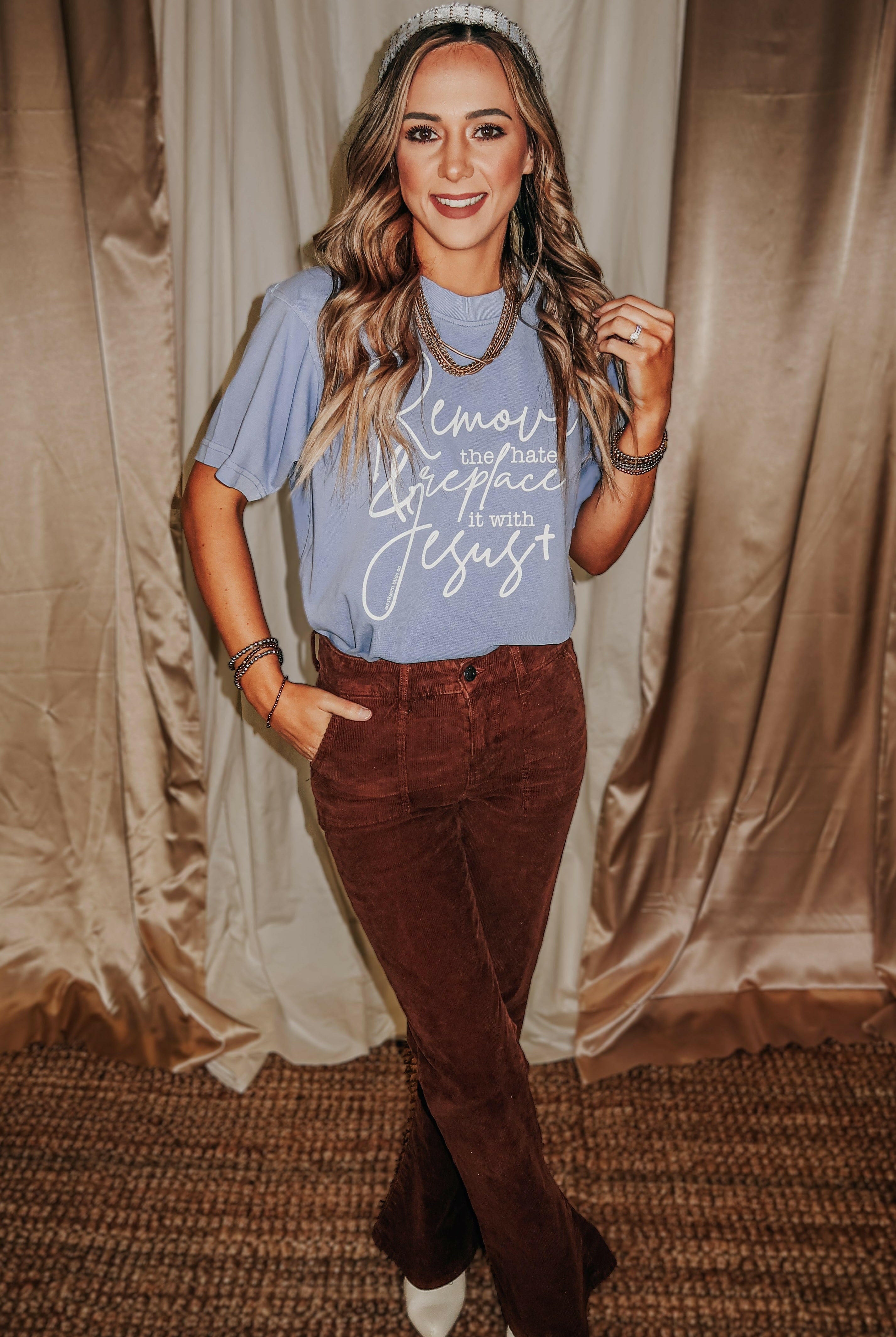 Replace It With Jesus Mock Neck Tee-Krush Kandy, Women's Online Fashion Boutique Located in Phoenix, Arizona (Scottsdale Area)