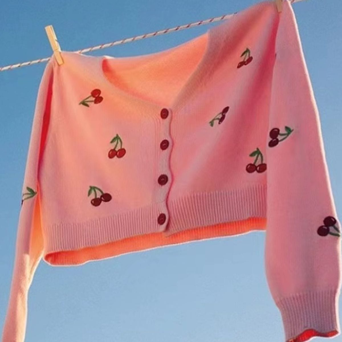 Cherry Button Down Cardigan-Tops-Krush Kandy, Women's Online Fashion Boutique Located in Phoenix, Arizona (Scottsdale Area)