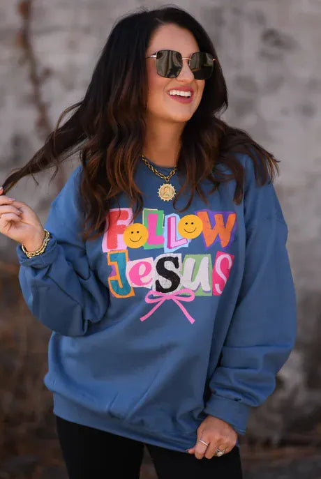 Follow Jesus Sweatshirt - MADE TO ORDER-Graphic Tees-Krush Kandy, Women's Online Fashion Boutique Located in Phoenix, Arizona (Scottsdale Area)