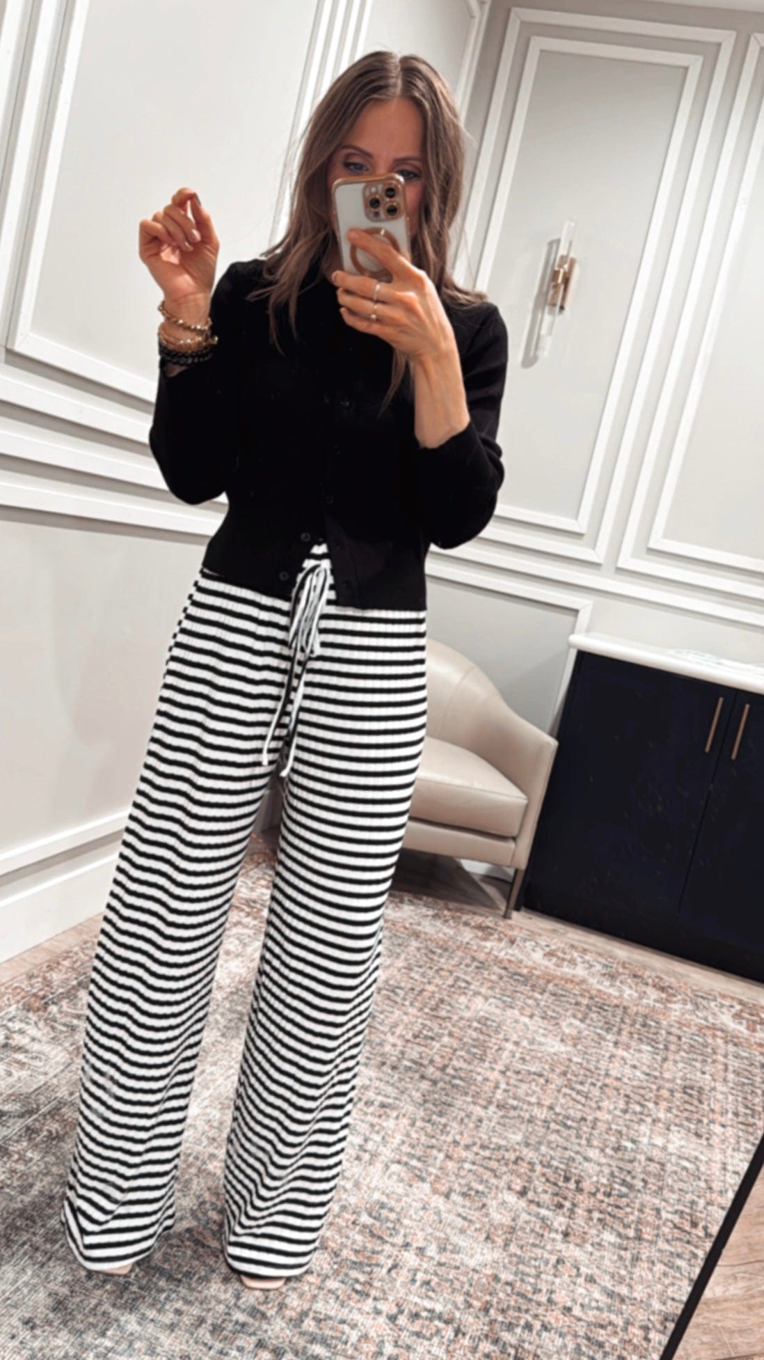 Wide Leg Stripe Tie Pants-Pants-Krush Kandy, Women's Online Fashion Boutique Located in Phoenix, Arizona (Scottsdale Area)