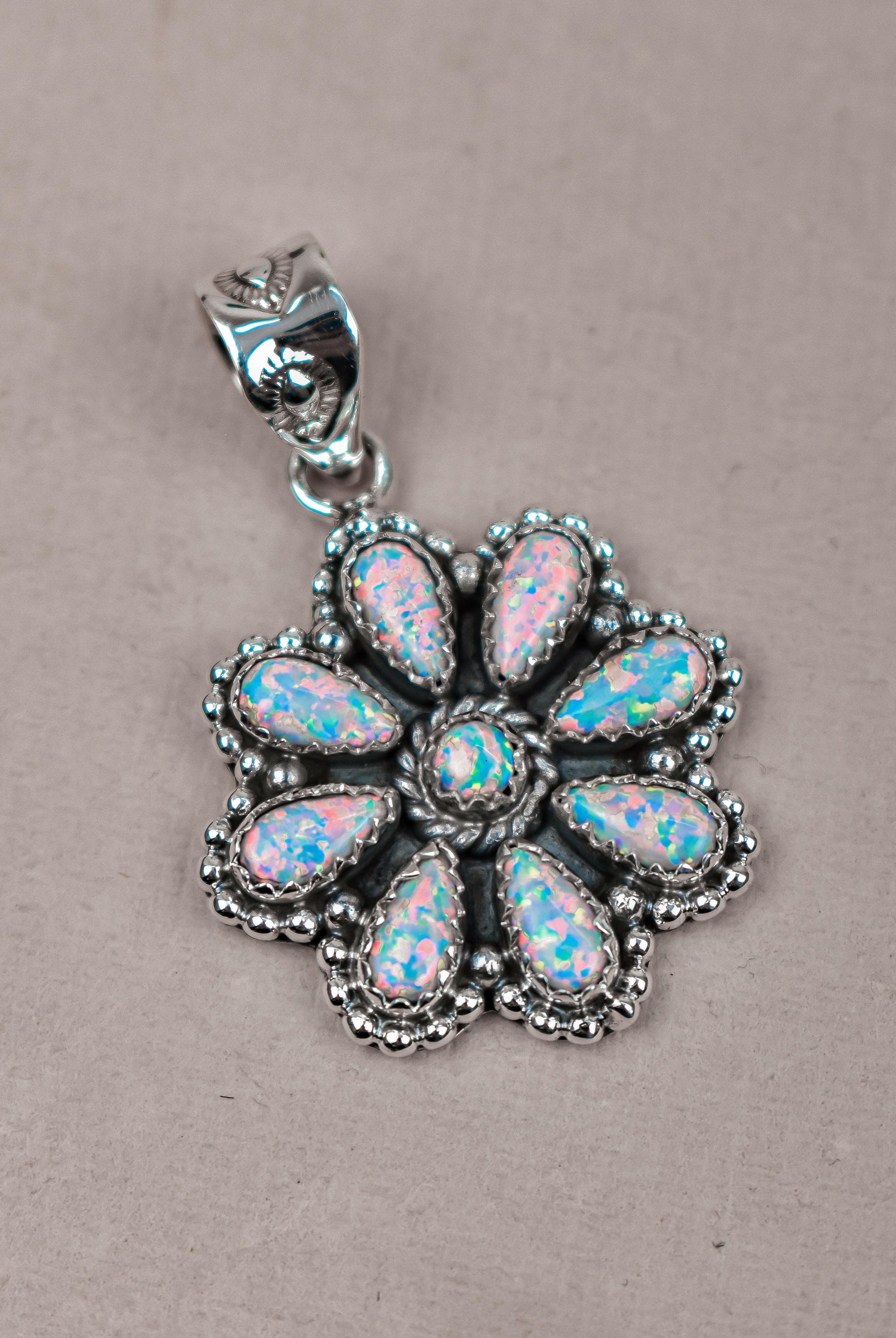 Silver Blossom Gem Pendant-Pendant Necklaces-Krush Kandy, Women's Online Fashion Boutique Located in Phoenix, Arizona (Scottsdale Area)