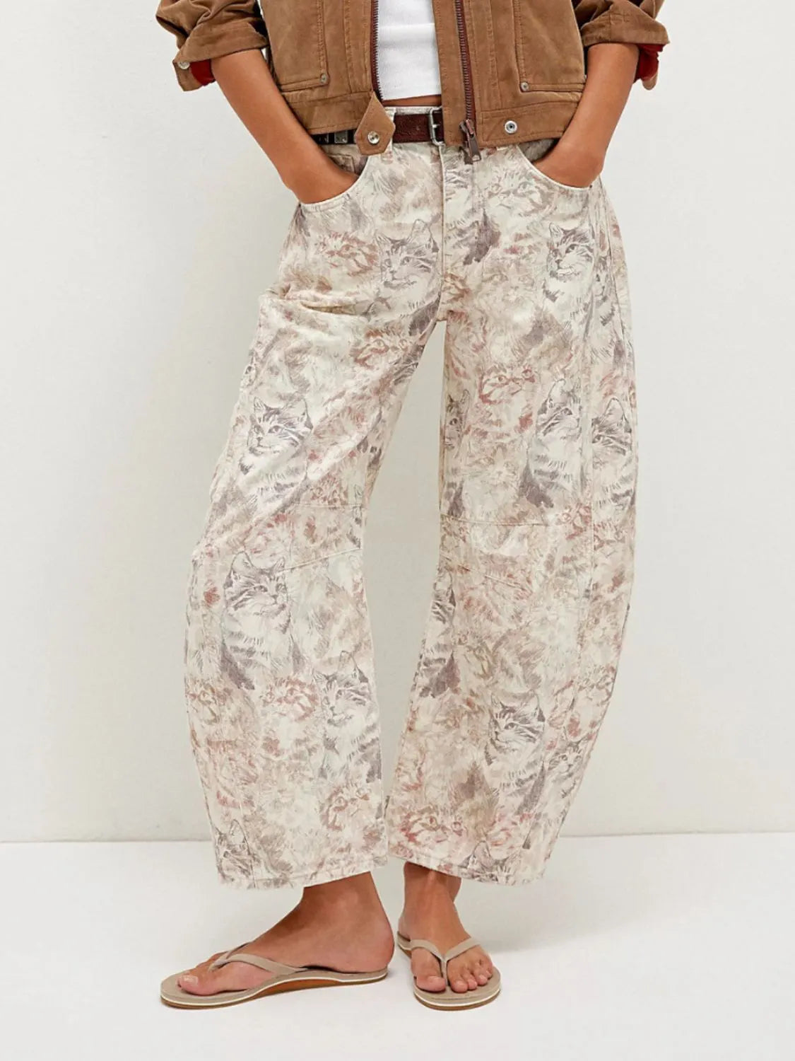 Printed Wide Leg Jeans-Denim-Krush Kandy, Women's Online Fashion Boutique Located in Phoenix, Arizona (Scottsdale Area)