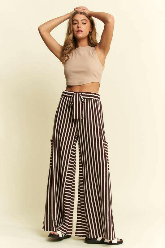 Stripe Wide Leg Pants-PANTS-Krush Kandy, Women's Online Fashion Boutique Located in Phoenix, Arizona (Scottsdale Area)