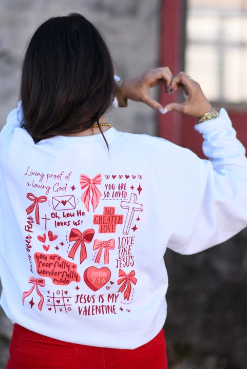 Jesus Is My Valentine Sweatshirt-Graphic Tees-Krush Kandy, Women's Online Fashion Boutique Located in Phoenix, Arizona (Scottsdale Area)