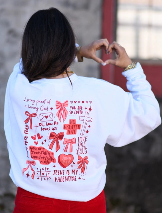 Jesus Is My Valentine Sweatshirt-Graphic Tees-Krush Kandy, Women's Online Fashion Boutique Located in Phoenix, Arizona (Scottsdale Area)