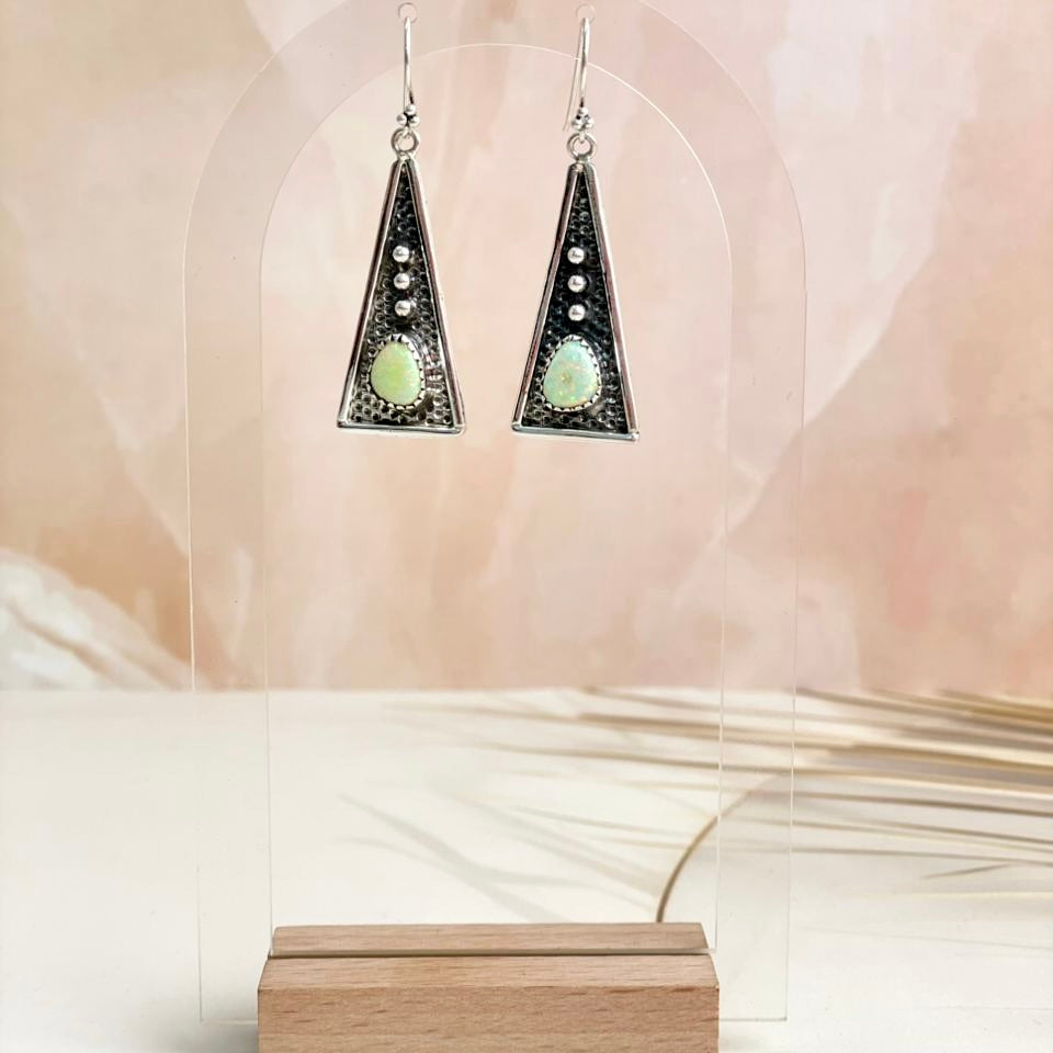 Boho Stamped Triangle Multi Earrings-Earrings-Krush Kandy, Women's Online Fashion Boutique Located in Phoenix, Arizona (Scottsdale Area)