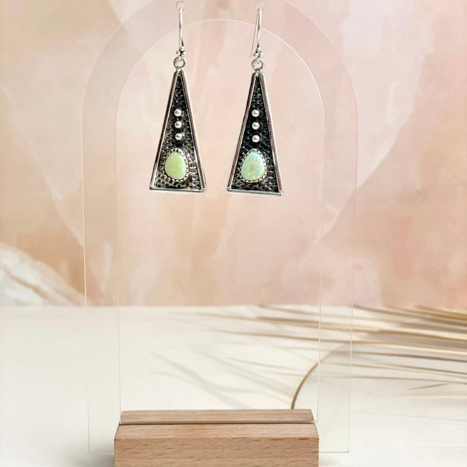 Boho Stamped Triangle Multi Earrings-Earrings-Krush Kandy, Women's Online Fashion Boutique Located in Phoenix, Arizona (Scottsdale Area)