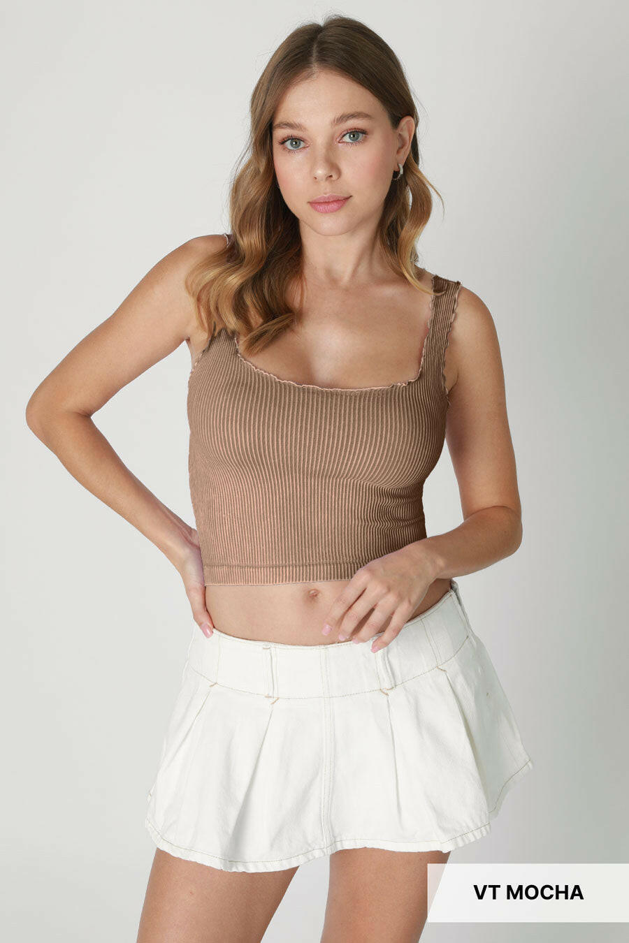 NIKKI BIKI Lettuce Edge Crop Top-Tanks-Krush Kandy, Women's Online Fashion Boutique Located in Phoenix, Arizona (Scottsdale Area)