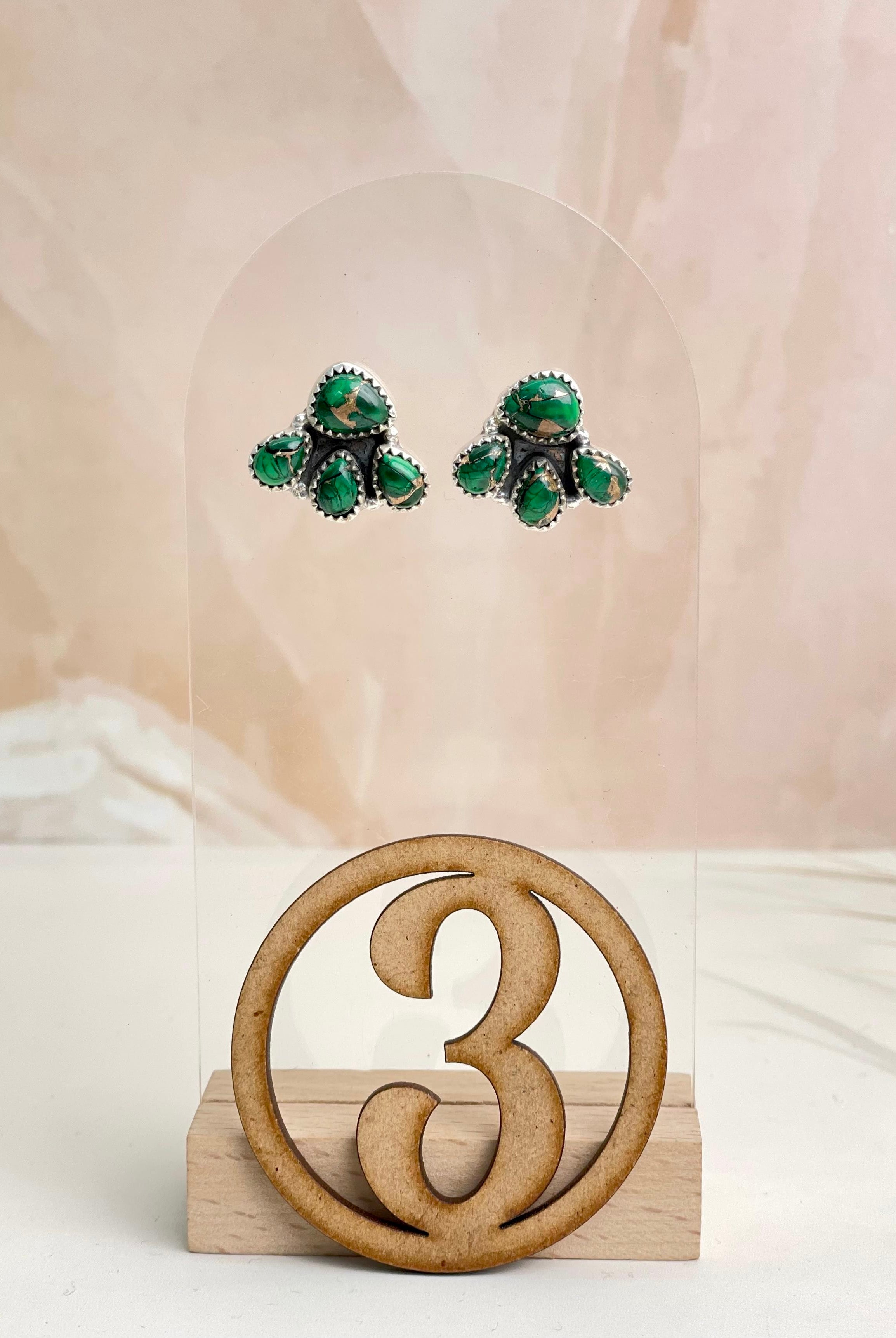 Irish Green Dahlia Studs sno 1-Earrings-Krush Kandy, Women's Online Fashion Boutique Located in Phoenix, Arizona (Scottsdale Area)