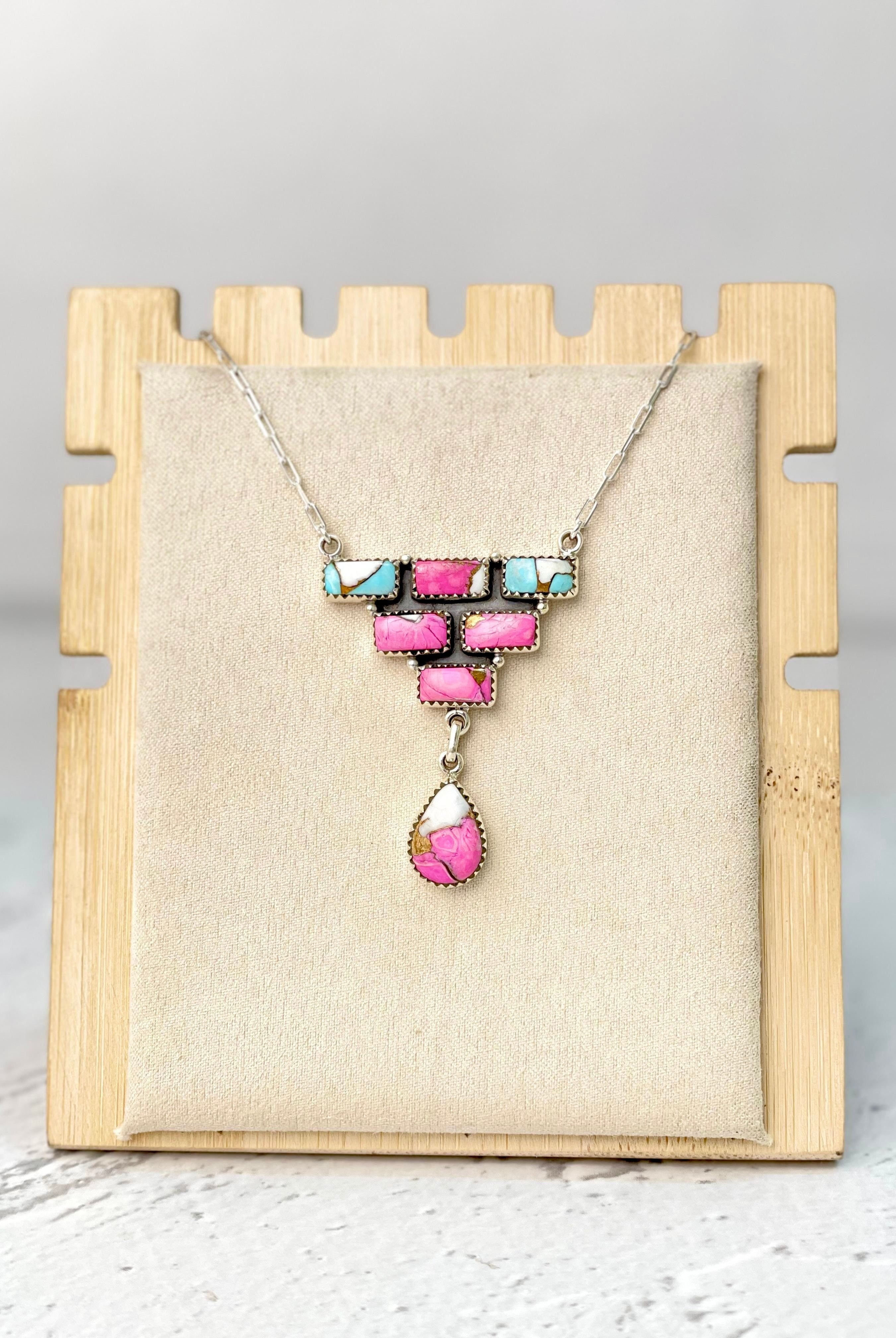 Cotton Candy Bar Cluster Necklace-Necklaces-Krush Kandy, Women's Online Fashion Boutique Located in Phoenix, Arizona (Scottsdale Area)