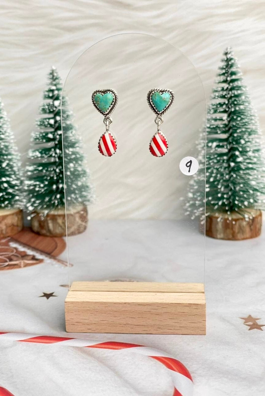 Holly Jolly Red & White Christmas Earrings-Earrings-Krush Kandy, Women's Online Fashion Boutique Located in Phoenix, Arizona (Scottsdale Area)