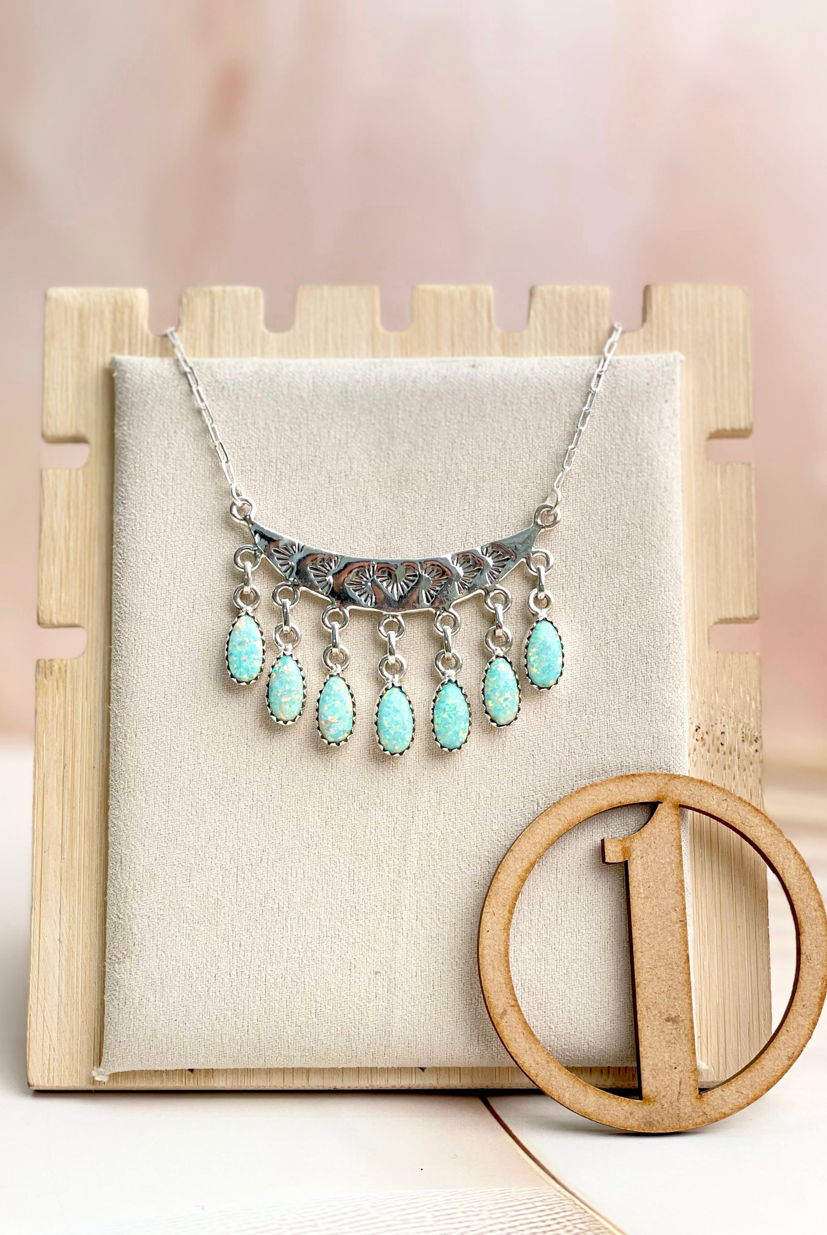 Boho Opal Tassels Necklace Sno 16-Necklaces-Krush Kandy, Women's Online Fashion Boutique Located in Phoenix, Arizona (Scottsdale Area)