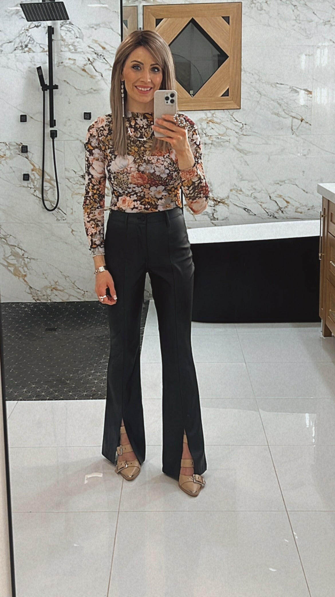 Brie Floral Mesh Top-Long Sleeve Tops-Krush Kandy, Women's Online Fashion Boutique Located in Phoenix, Arizona (Scottsdale Area)