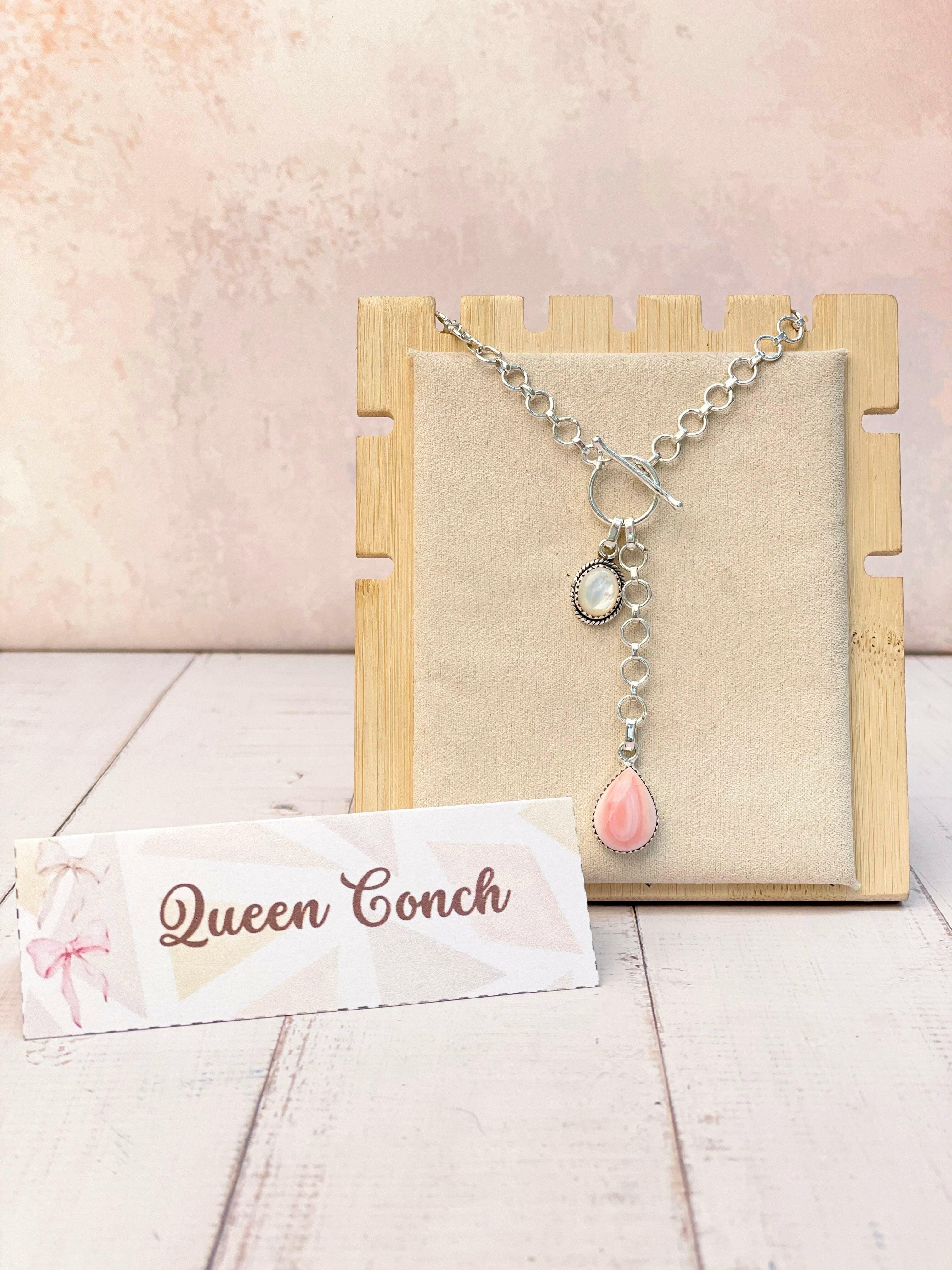 Queen Conch & Pearl Toggle Necklace-Necklaces-Krush Kandy, Women's Online Fashion Boutique Located in Phoenix, Arizona (Scottsdale Area)