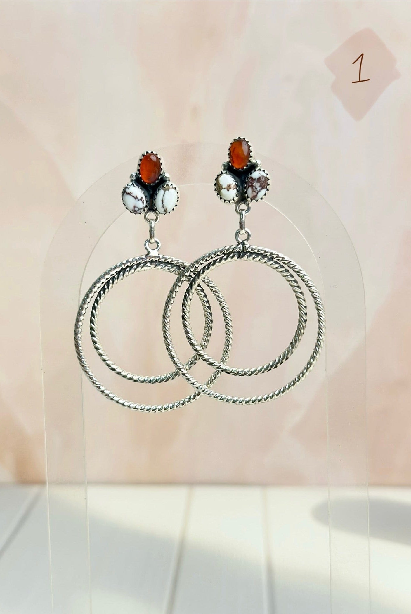Amber, Turquoise & Crystal Boho Hoops-Earrings-Krush Kandy, Women's Online Fashion Boutique Located in Phoenix, Arizona (Scottsdale Area)