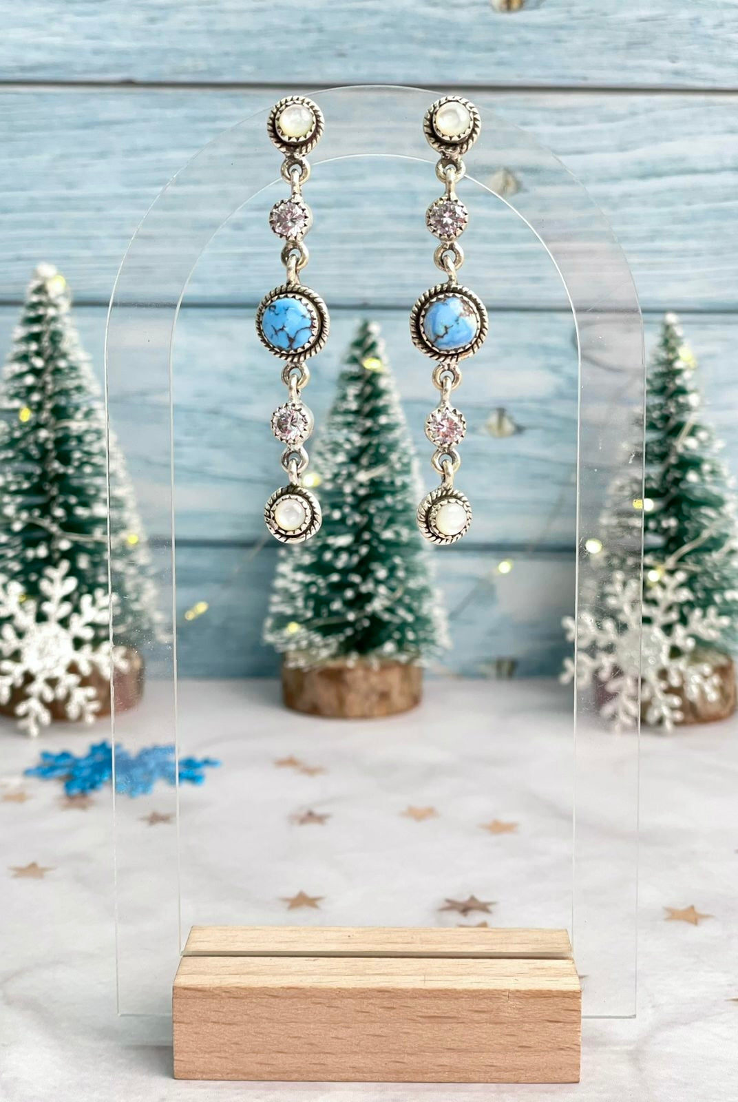 Winter Frost Long Drop Studs-Earrings-Krush Kandy, Women's Online Fashion Boutique Located in Phoenix, Arizona (Scottsdale Area)