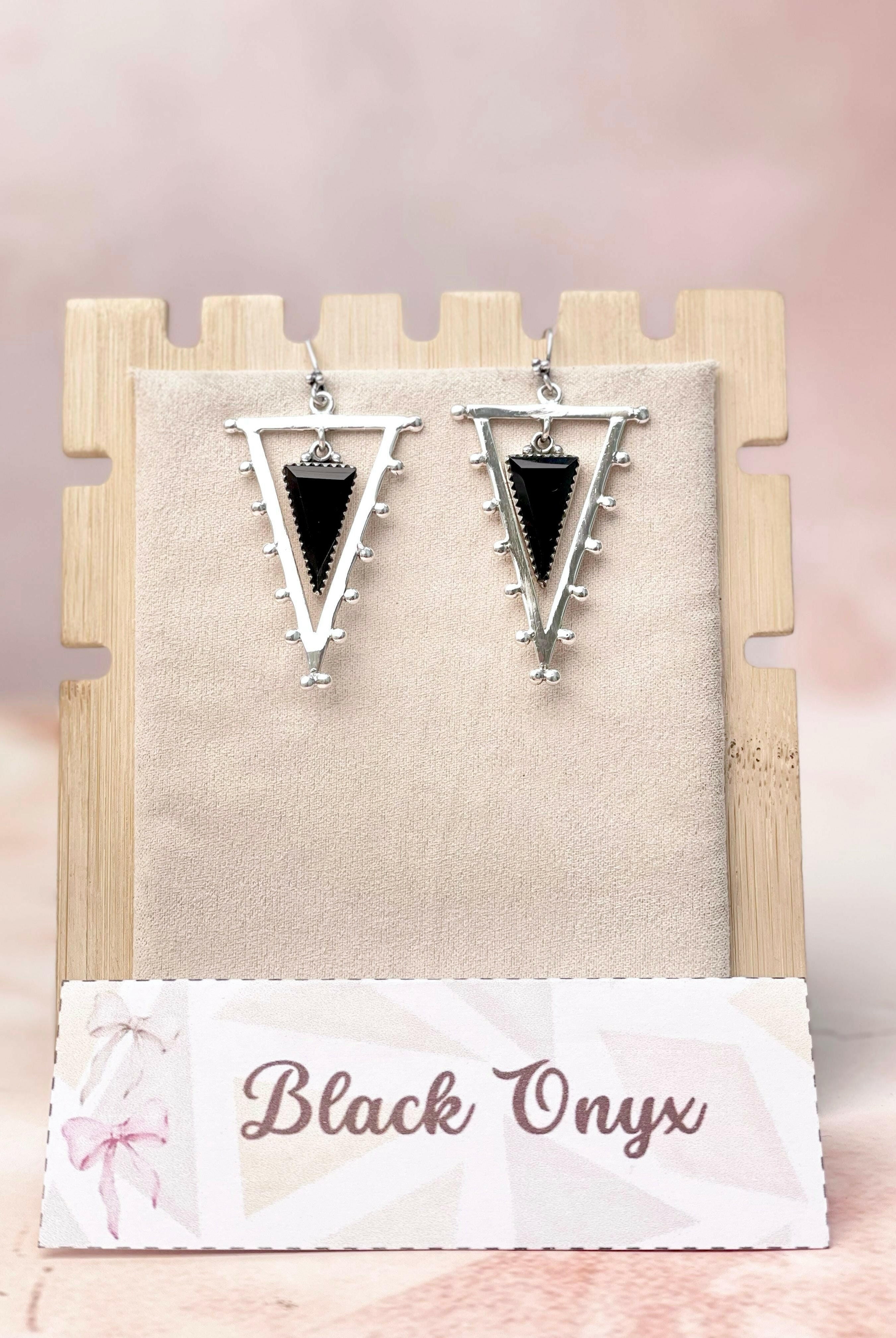 Tori's Bold Sterling Triad Stone Earrings | MADE TO ORDER-Earrings-Krush Kandy, Women's Online Fashion Boutique Located in Phoenix, Arizona (Scottsdale Area)