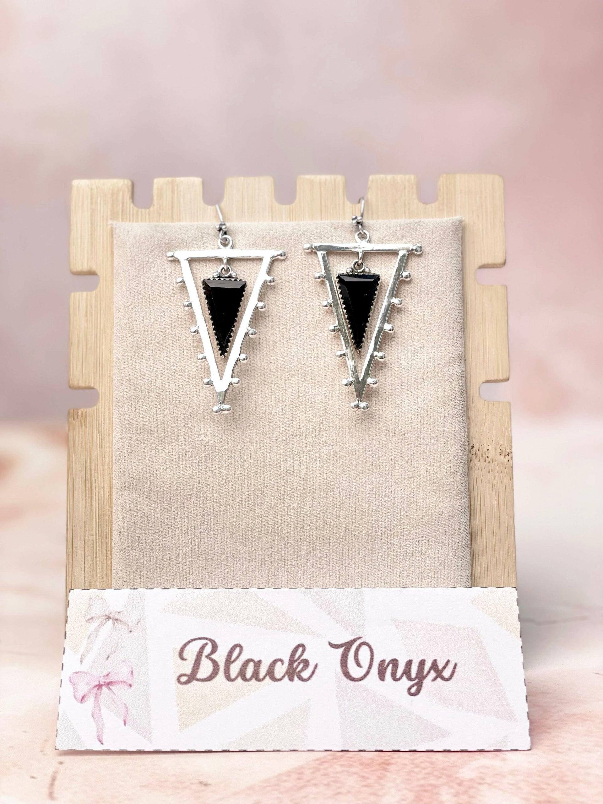 Tori's Bold Sterling Triad Stone Earrings | MADE TO ORDER-Earrings-Krush Kandy, Women's Online Fashion Boutique Located in Phoenix, Arizona (Scottsdale Area)