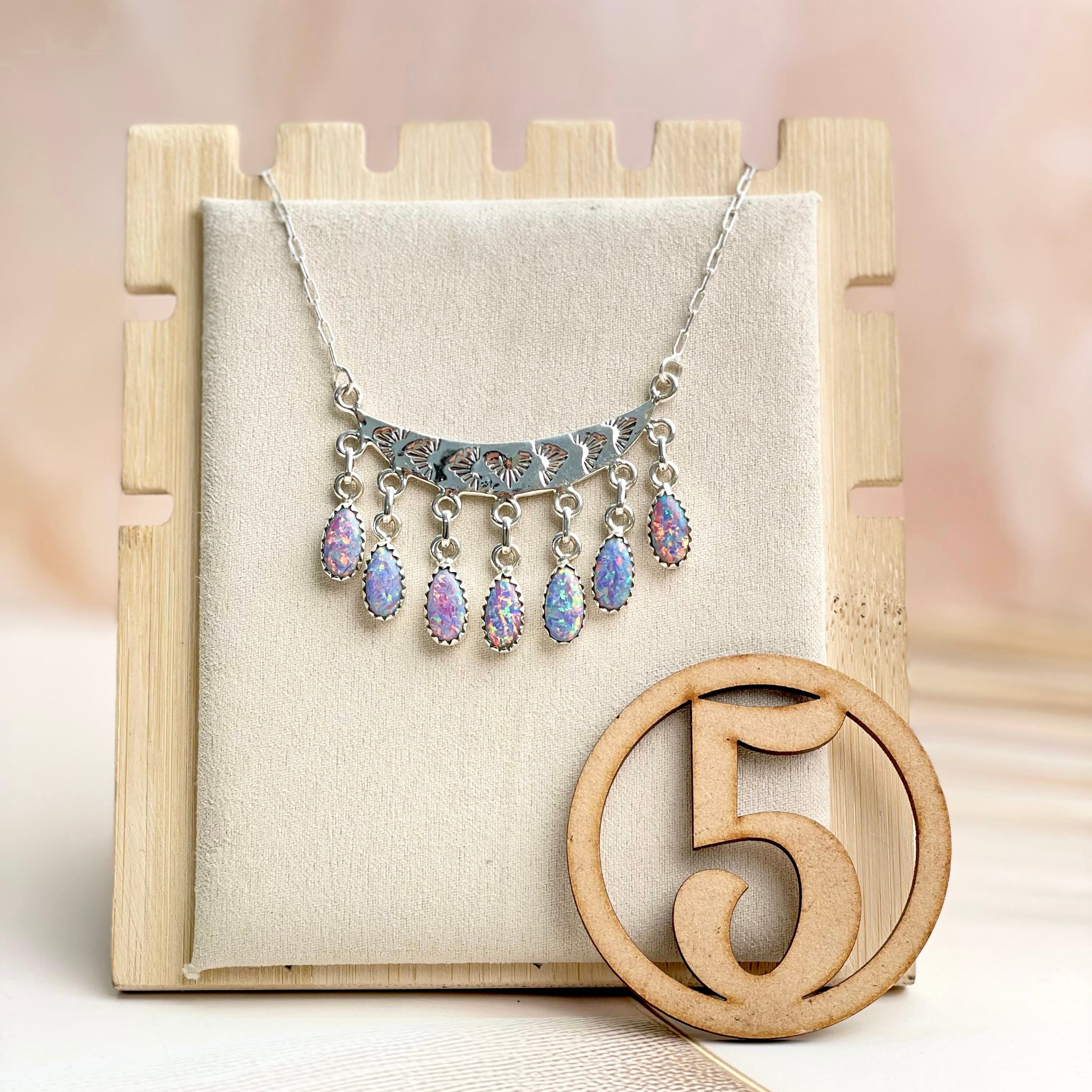 Boho Opal Tassels Necklace Sno 16-Necklaces-Krush Kandy, Women's Online Fashion Boutique Located in Phoenix, Arizona (Scottsdale Area)