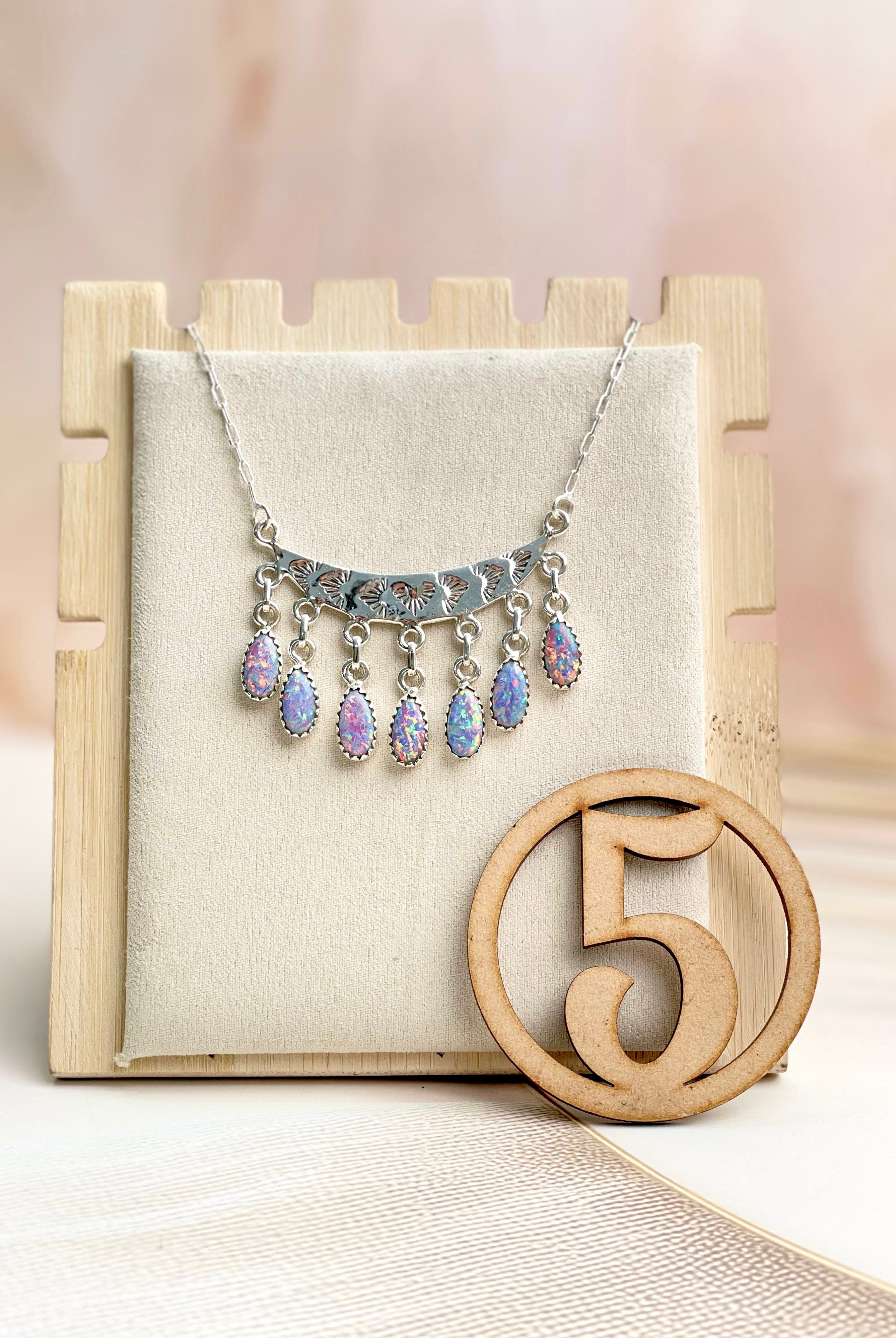 Boho Opal Tassels Necklace Sno 16-Necklaces-Krush Kandy, Women's Online Fashion Boutique Located in Phoenix, Arizona (Scottsdale Area)