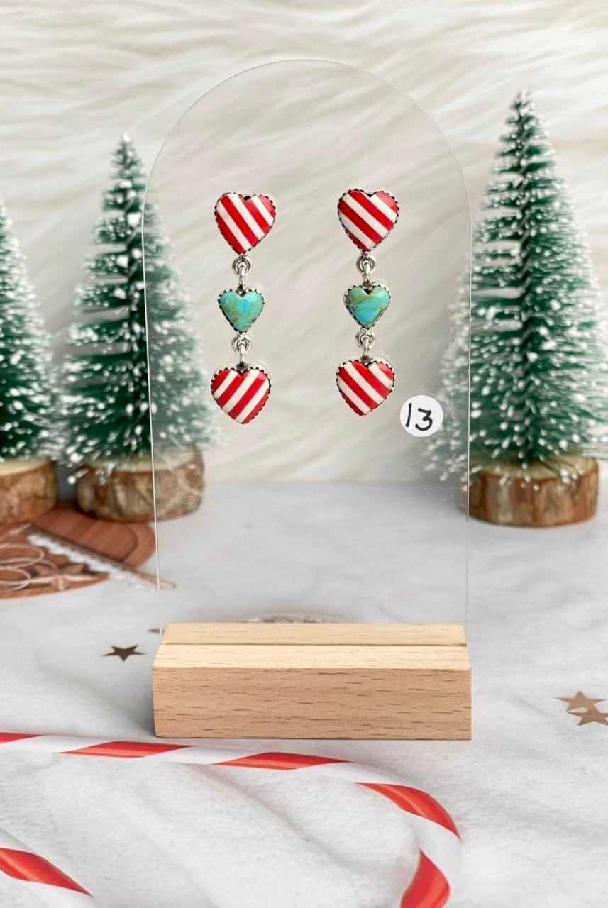 Holly Jolly Red & White Christmas Earrings-Earrings-Krush Kandy, Women's Online Fashion Boutique Located in Phoenix, Arizona (Scottsdale Area)