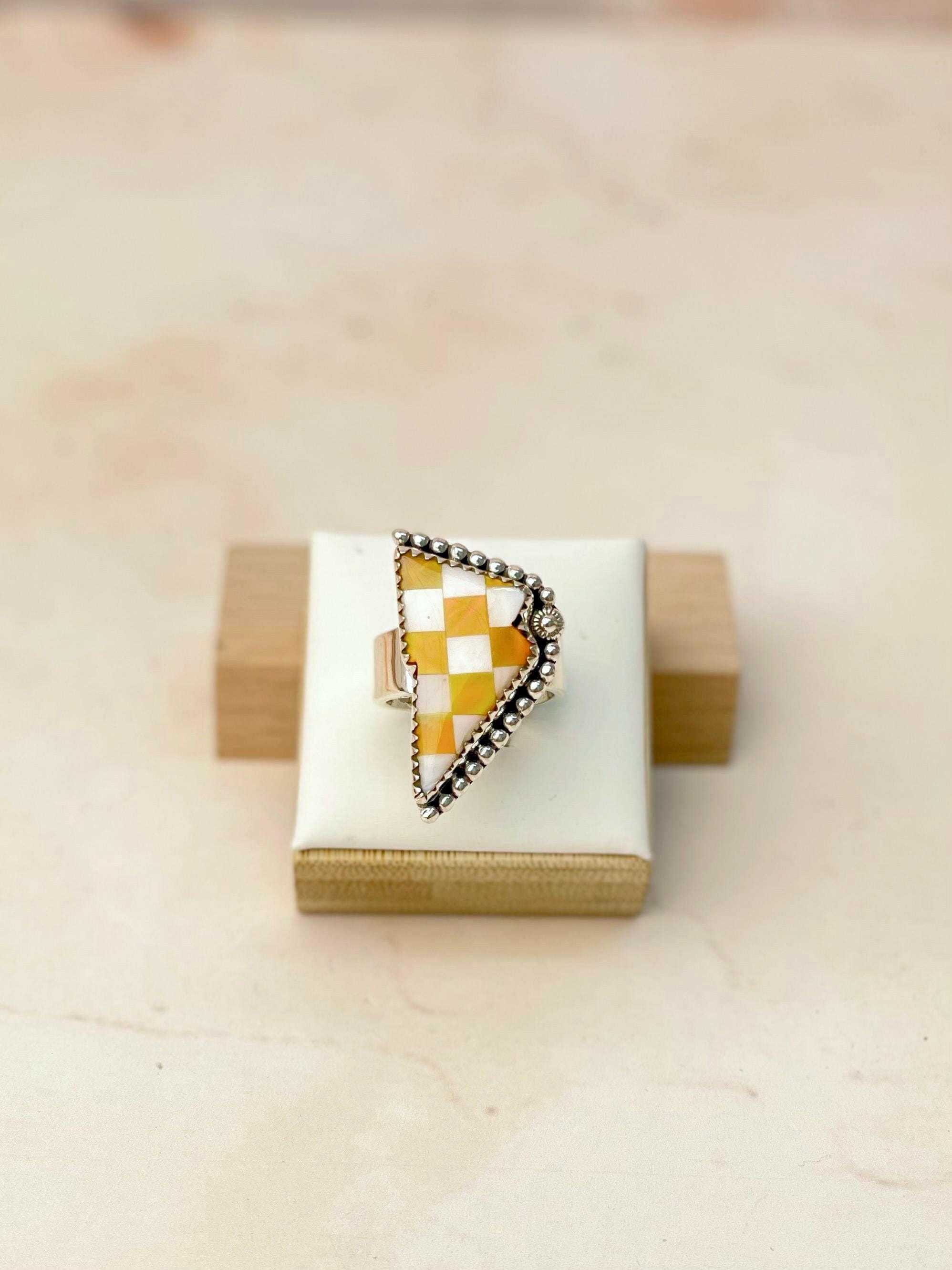 Orange Aurora Opal & MOP Kandy Bolt Ring-Rings-Krush Kandy, Women's Online Fashion Boutique Located in Phoenix, Arizona (Scottsdale Area)