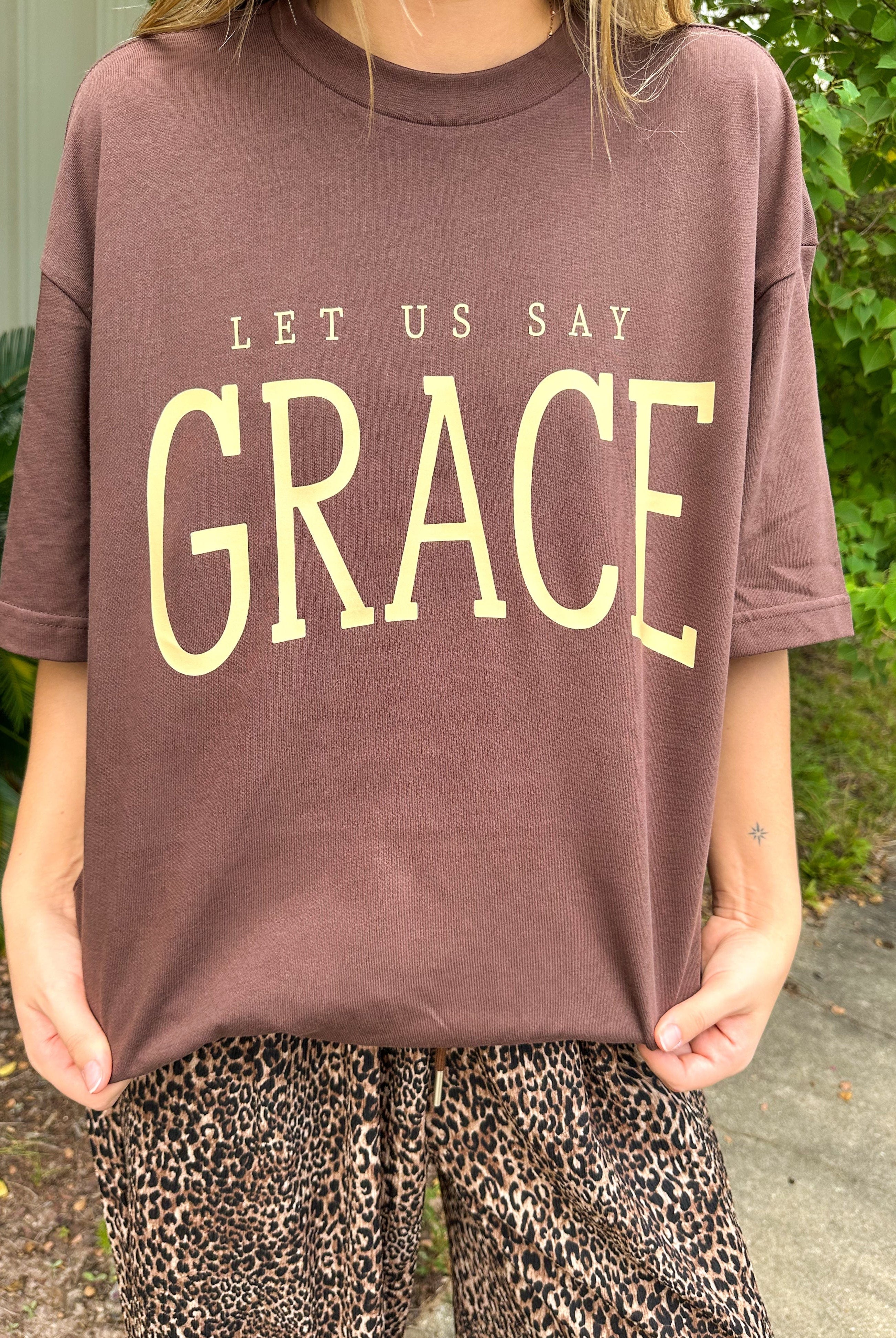 Let Us Say Grace Mock Neck Tee-Krush Kandy, Women's Online Fashion Boutique Located in Phoenix, Arizona (Scottsdale Area)
