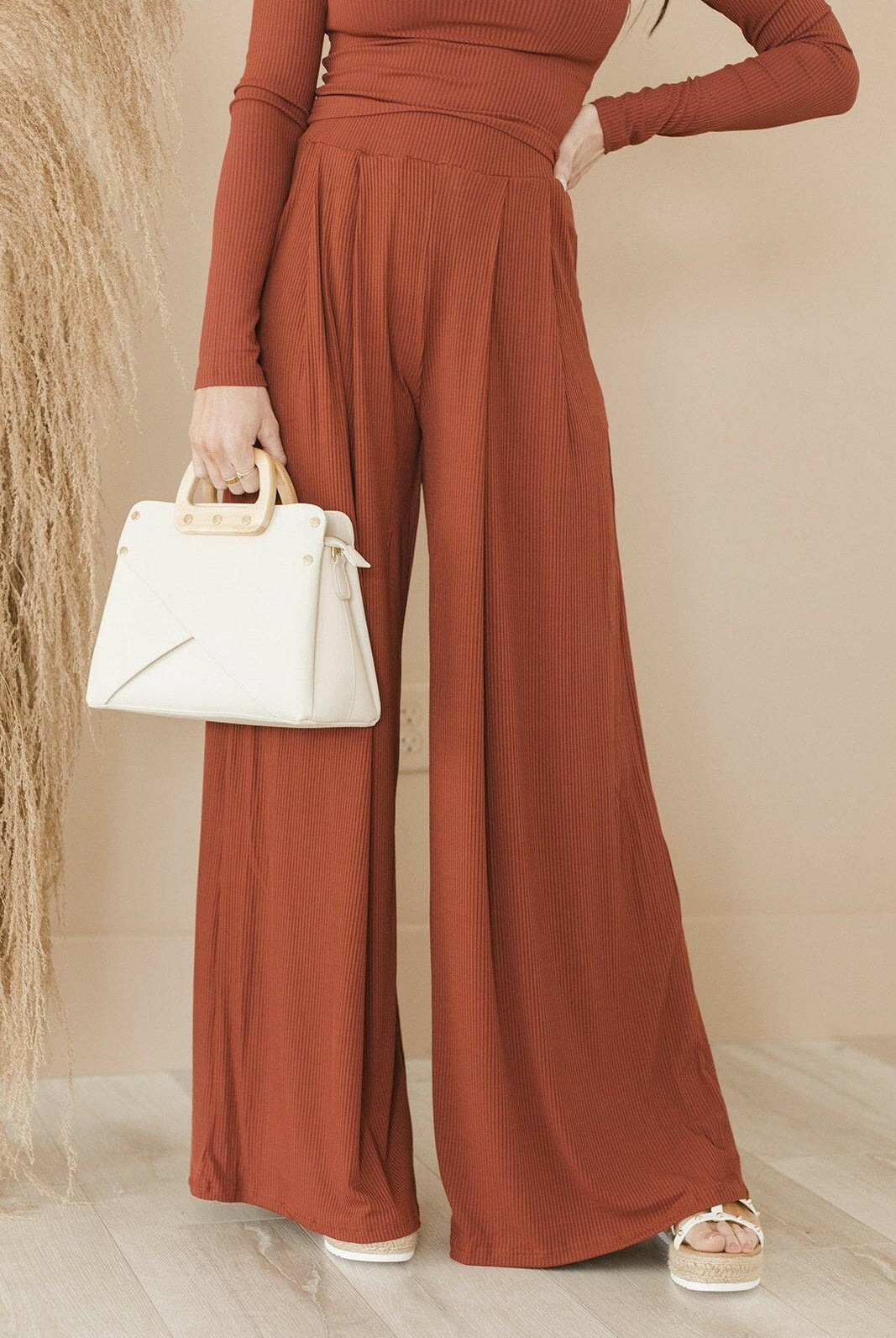 Drive You Mad Ribbed Wide Leg Pants | 6 Colors-Pants-Krush Kandy, Women's Online Fashion Boutique Located in Phoenix, Arizona (Scottsdale Area)