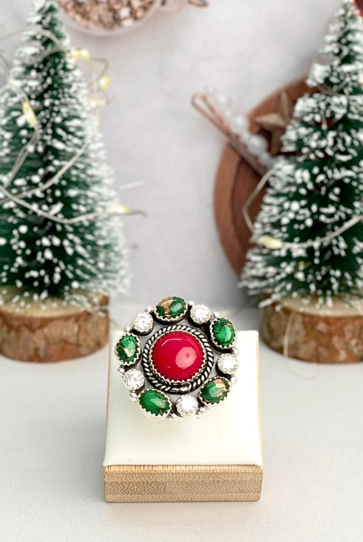 Perfect Holiday Stone Cluster Ring-Rings-Krush Kandy, Women's Online Fashion Boutique Located in Phoenix, Arizona (Scottsdale Area)