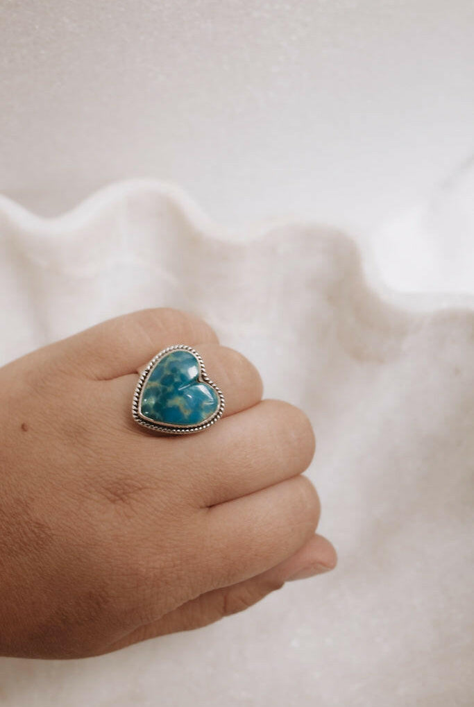 In Love With Turquoise Hearts Sterling Silver Ring-Krush Kandy, Women's Online Fashion Boutique Located in Phoenix, Arizona (Scottsdale Area)