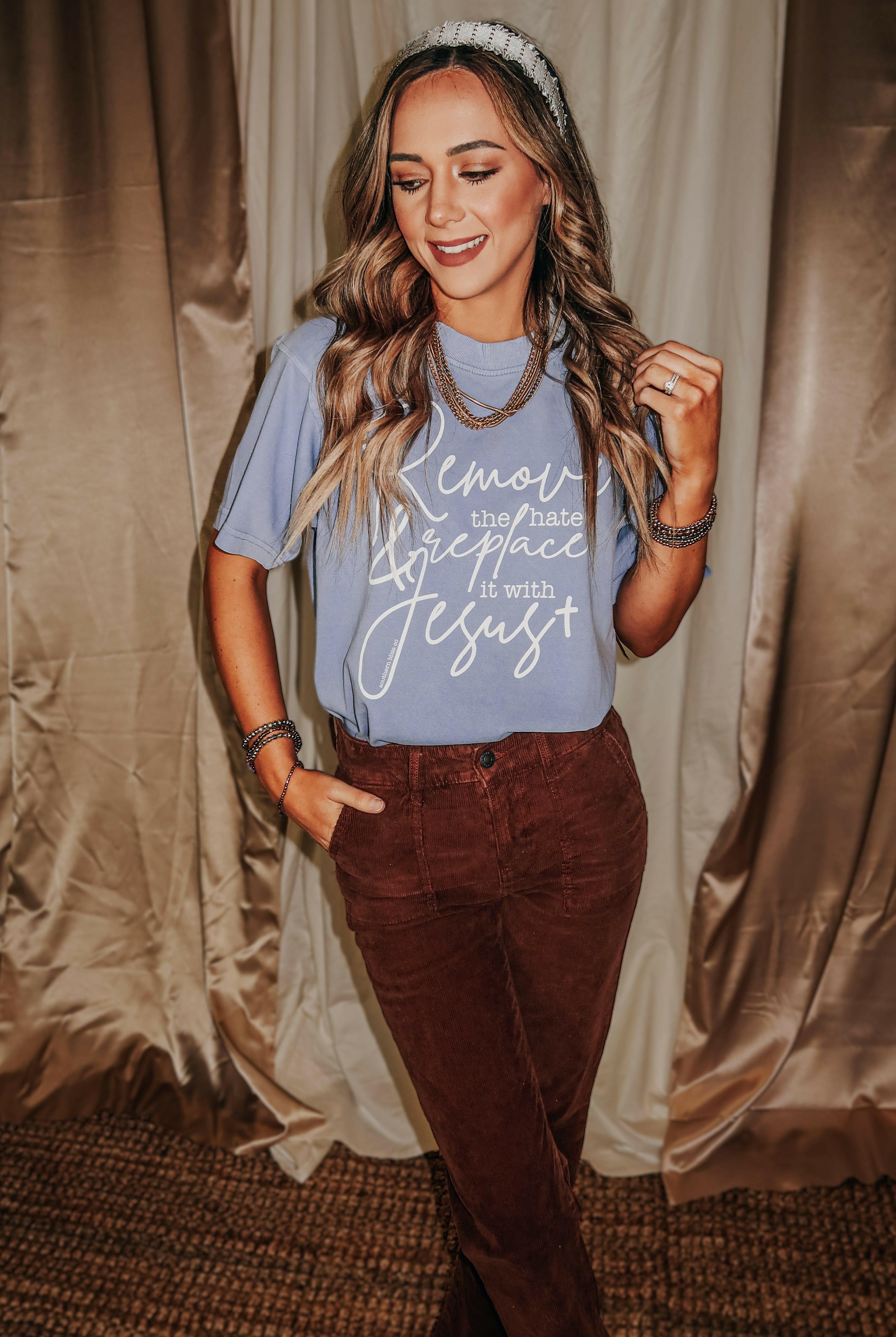 Replace It With Jesus Mock Neck Tee-Krush Kandy, Women's Online Fashion Boutique Located in Phoenix, Arizona (Scottsdale Area)