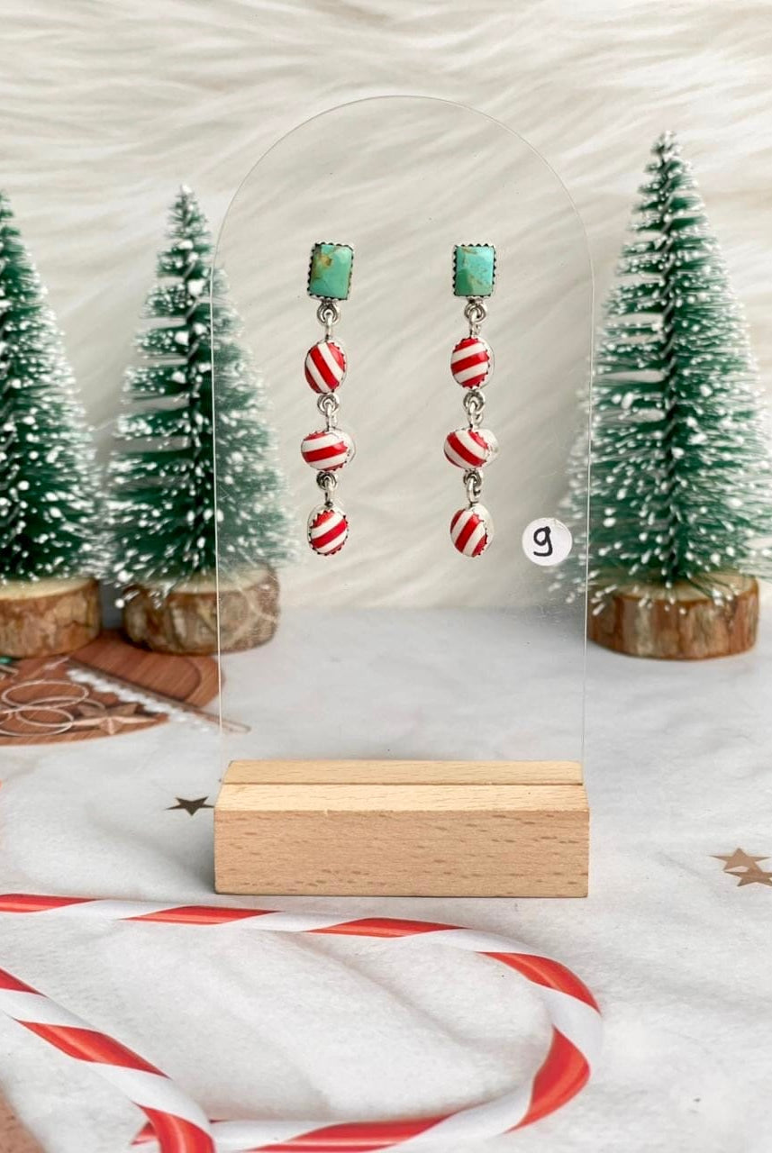 Holly Jolly Red & White Christmas Earrings-Earrings-Krush Kandy, Women's Online Fashion Boutique Located in Phoenix, Arizona (Scottsdale Area)