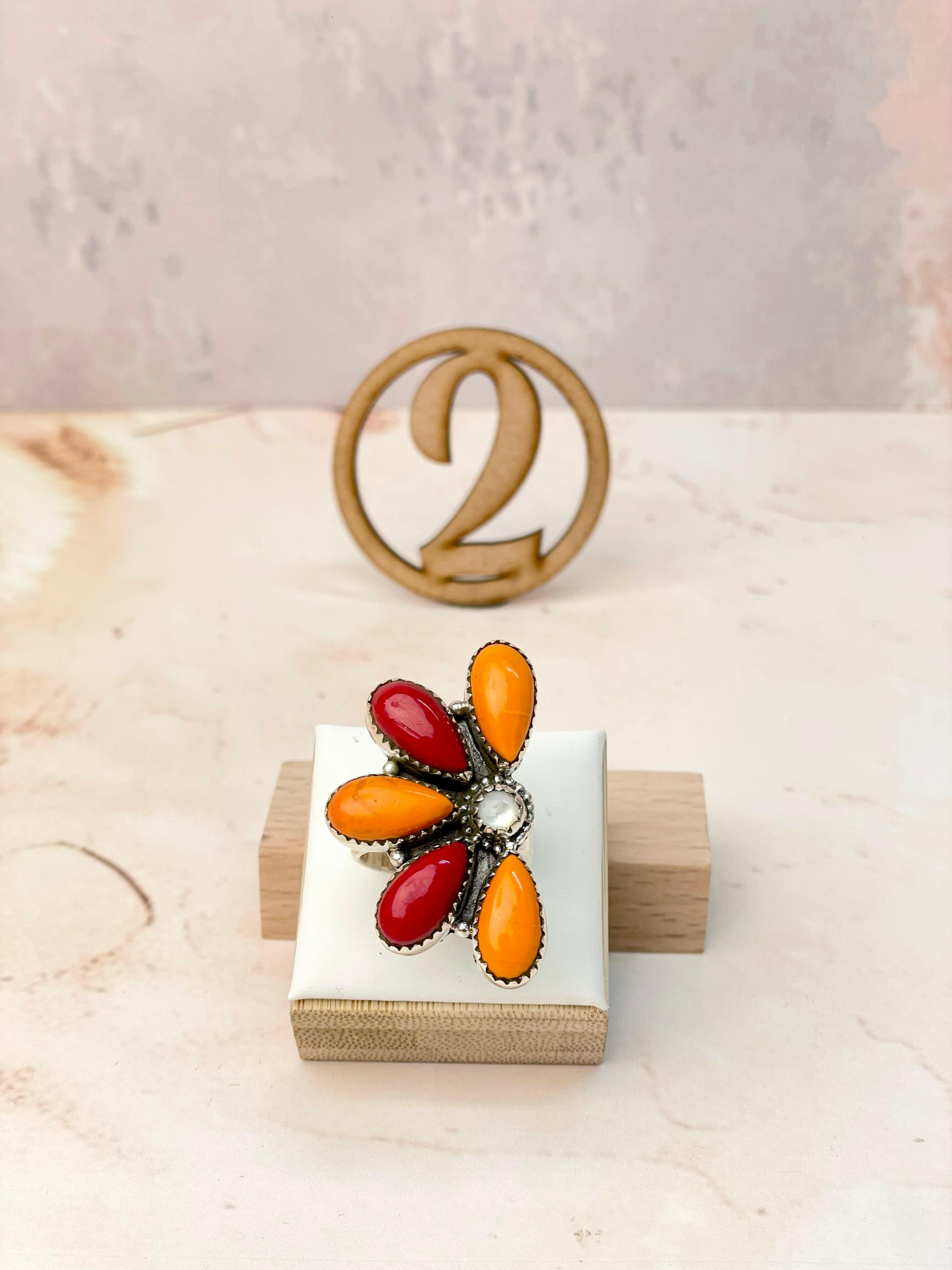 Blooming Rosarita Half Daisy Rings-Rings-Krush Kandy, Women's Online Fashion Boutique Located in Phoenix, Arizona (Scottsdale Area)