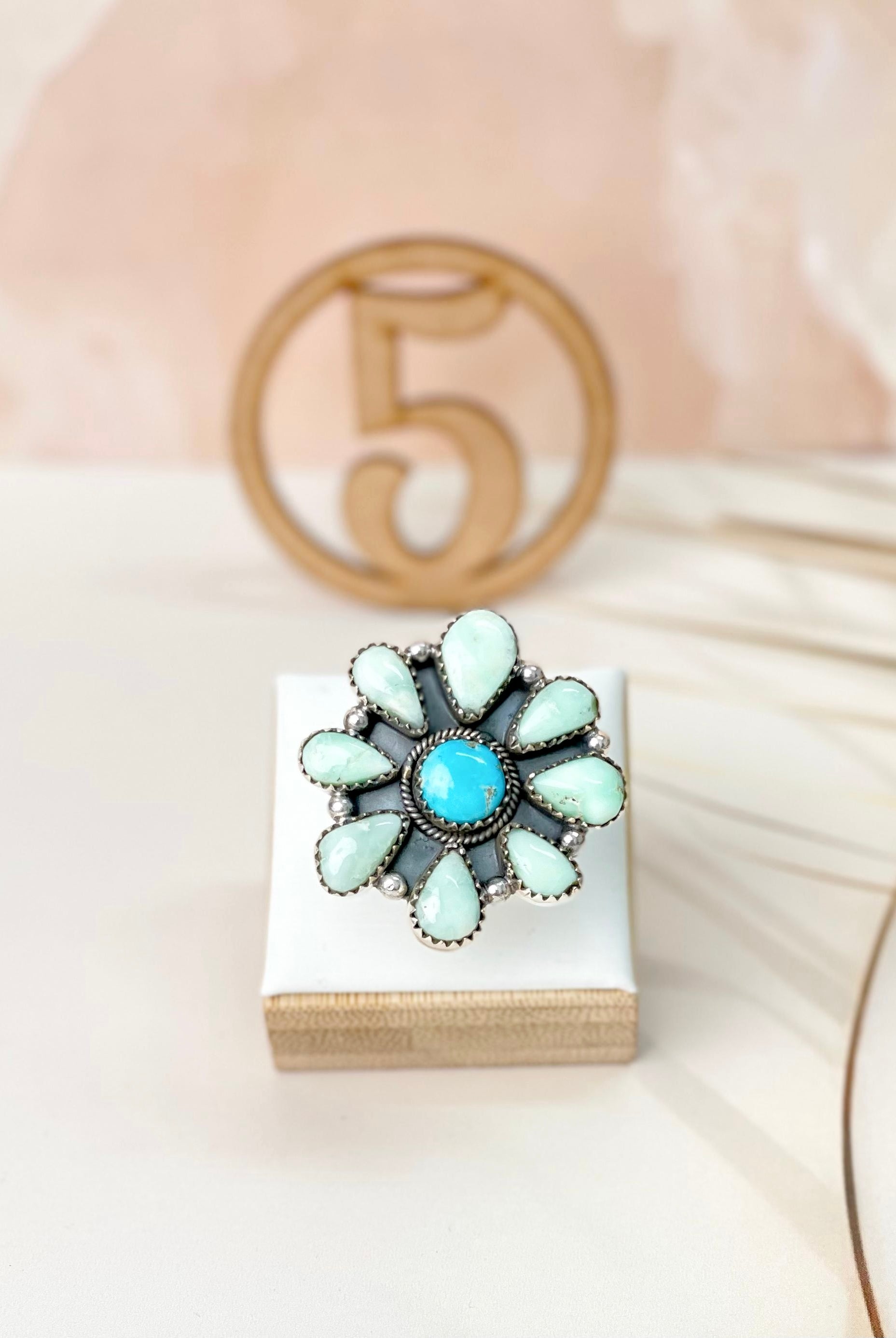 White Water Turquoise & Paloma Western Rings Bno. 10-Rings-Krush Kandy, Women's Online Fashion Boutique Located in Phoenix, Arizona (Scottsdale Area)