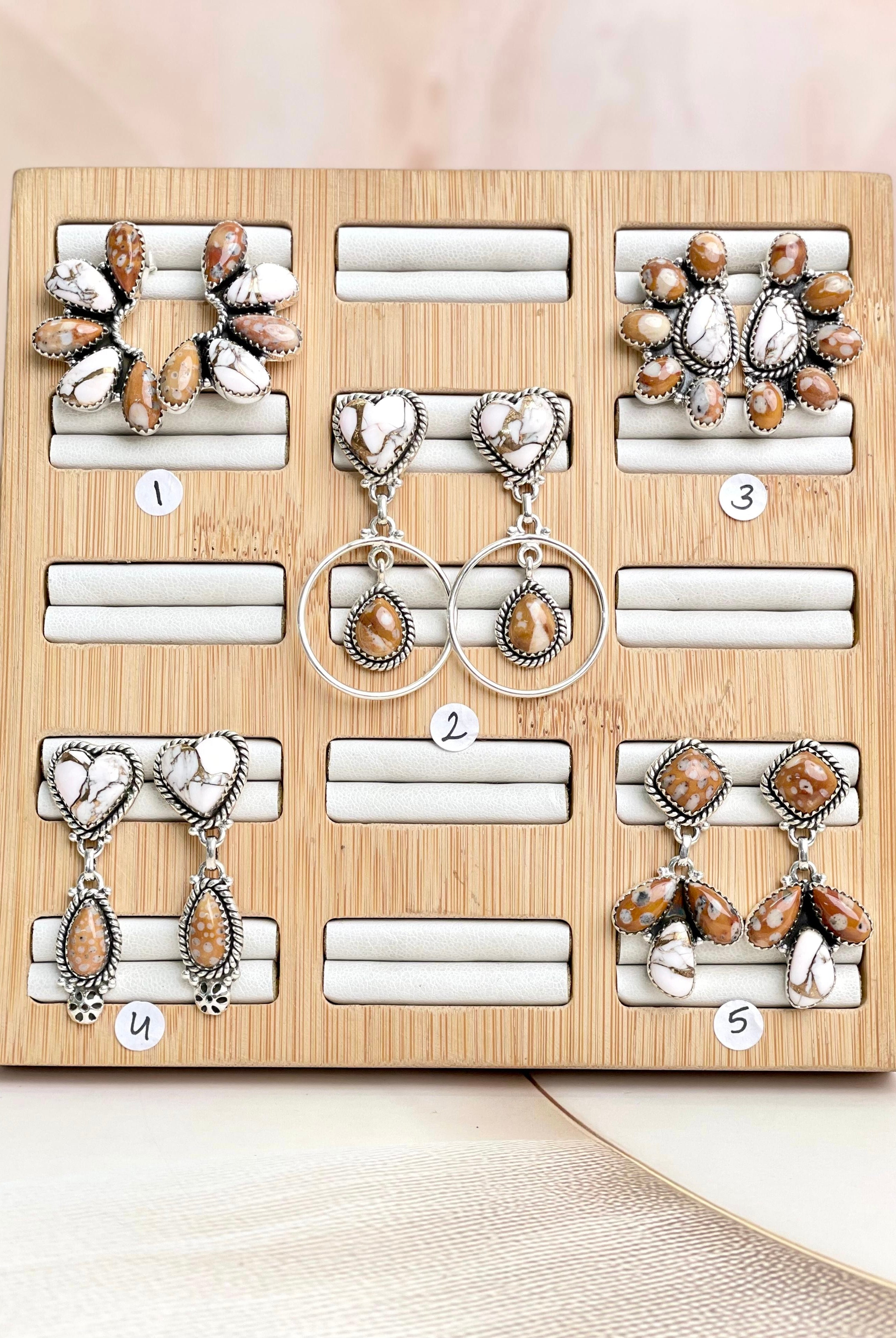 Angel Dahlia & Deer Fawn Earrings no6-Earrings-Krush Kandy, Women's Online Fashion Boutique Located in Phoenix, Arizona (Scottsdale Area)