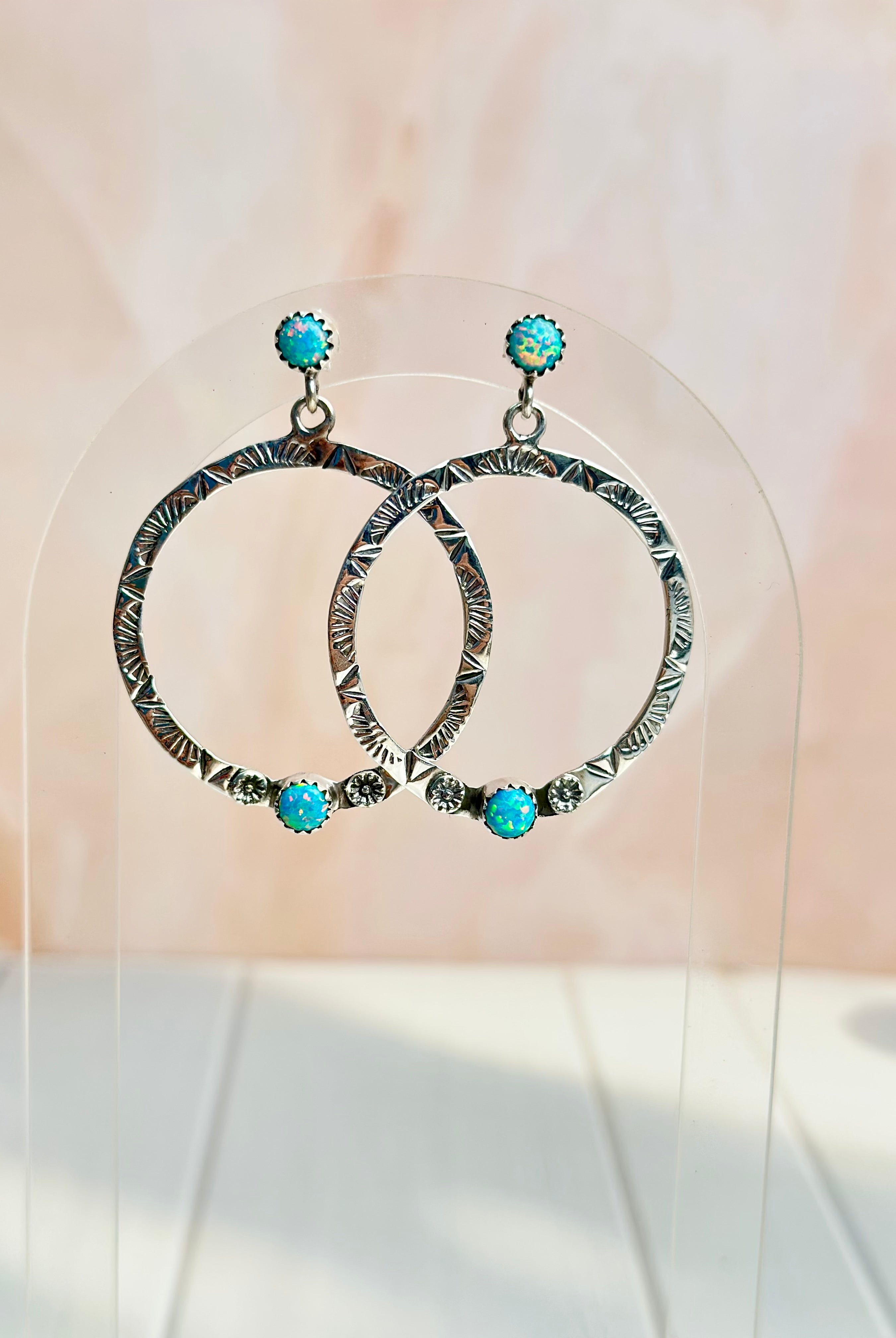 Boho Hoops Opal Earrings-Earrings-Krush Kandy, Women's Online Fashion Boutique Located in Phoenix, Arizona (Scottsdale Area)