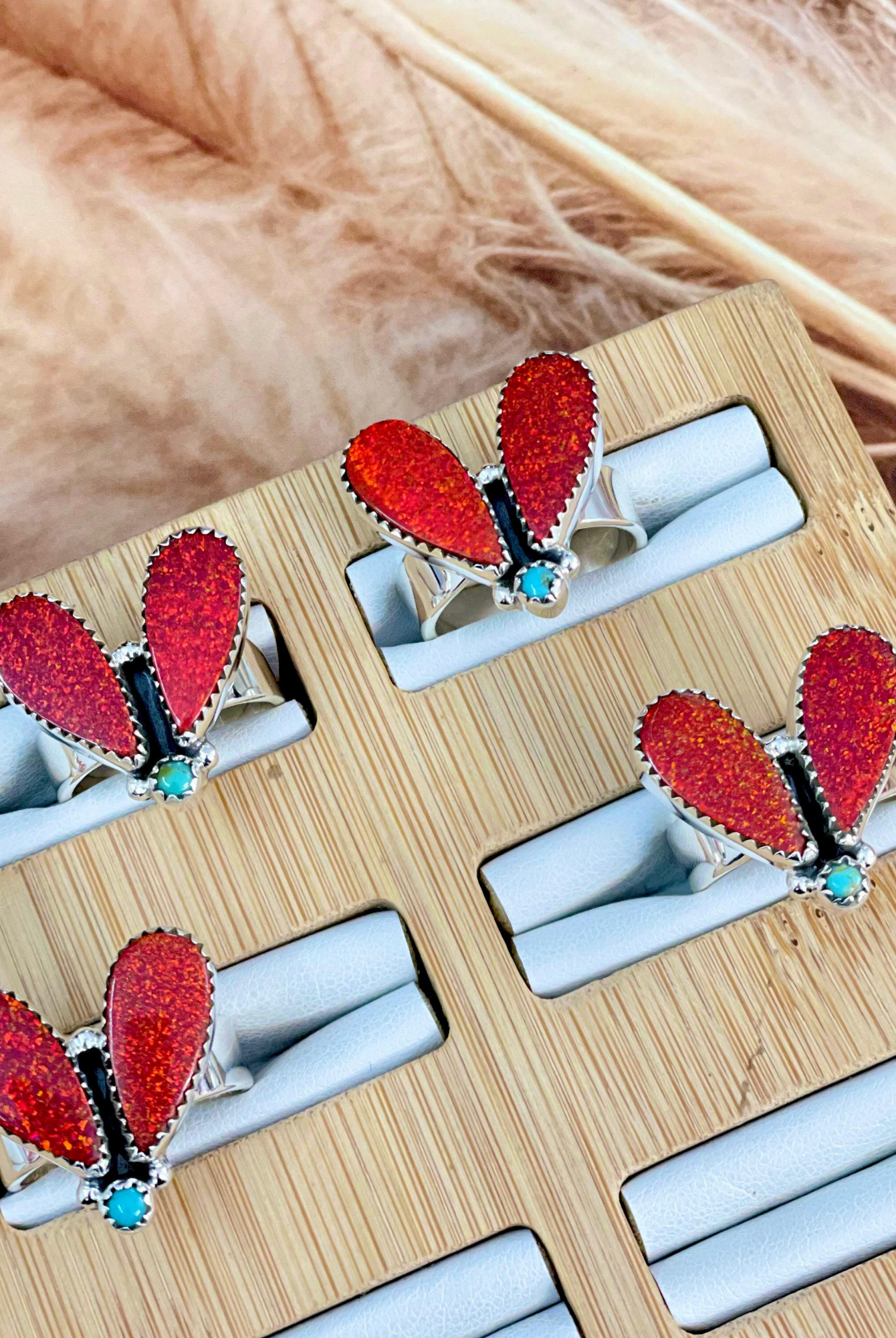 Take Flight Red Opal & Turquoise Ring-Rings-Krush Kandy, Women's Online Fashion Boutique Located in Phoenix, Arizona (Scottsdale Area)