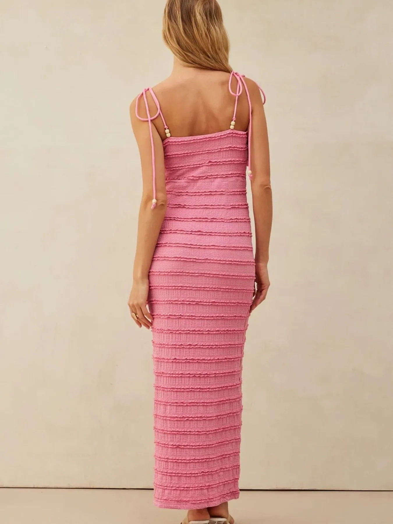 Frill Tie-Shoulder Maxi Dress-Dresses-Krush Kandy, Women's Online Fashion Boutique Located in Phoenix, Arizona (Scottsdale Area)