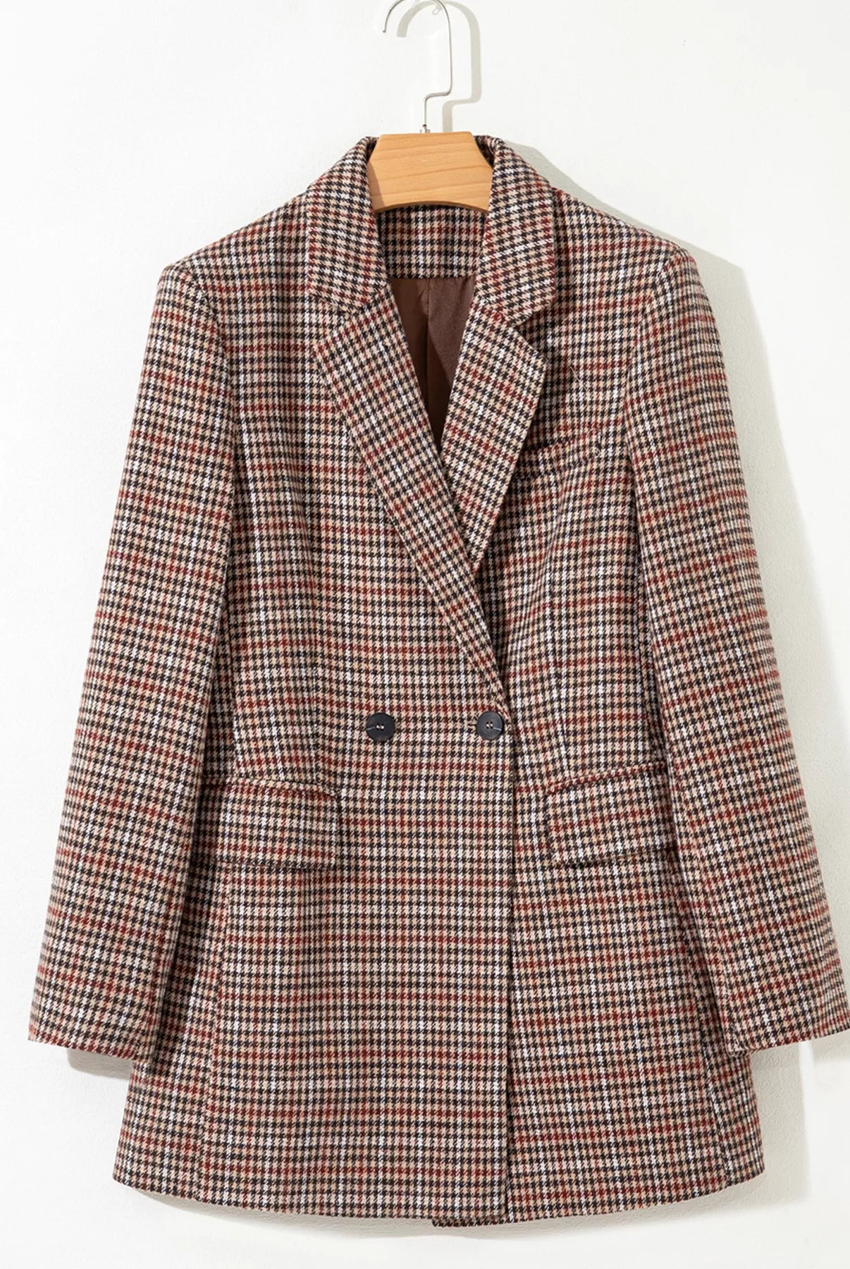 Houndstooth Lapel Collar Blazer-Blazers-Krush Kandy, Women's Online Fashion Boutique Located in Phoenix, Arizona (Scottsdale Area)