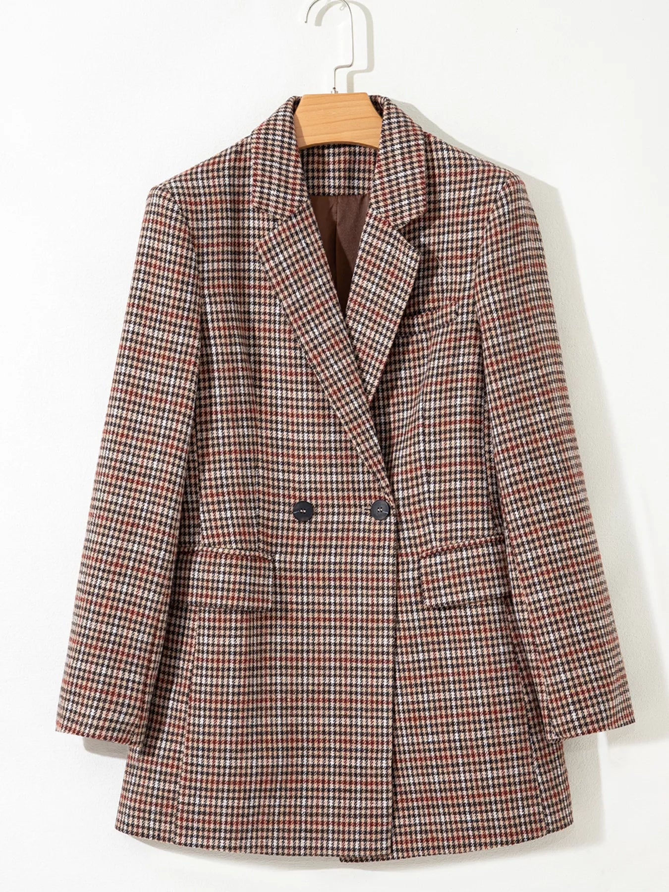 Houndstooth Lapel Collar Blazer-Blazers-Krush Kandy, Women's Online Fashion Boutique Located in Phoenix, Arizona (Scottsdale Area)